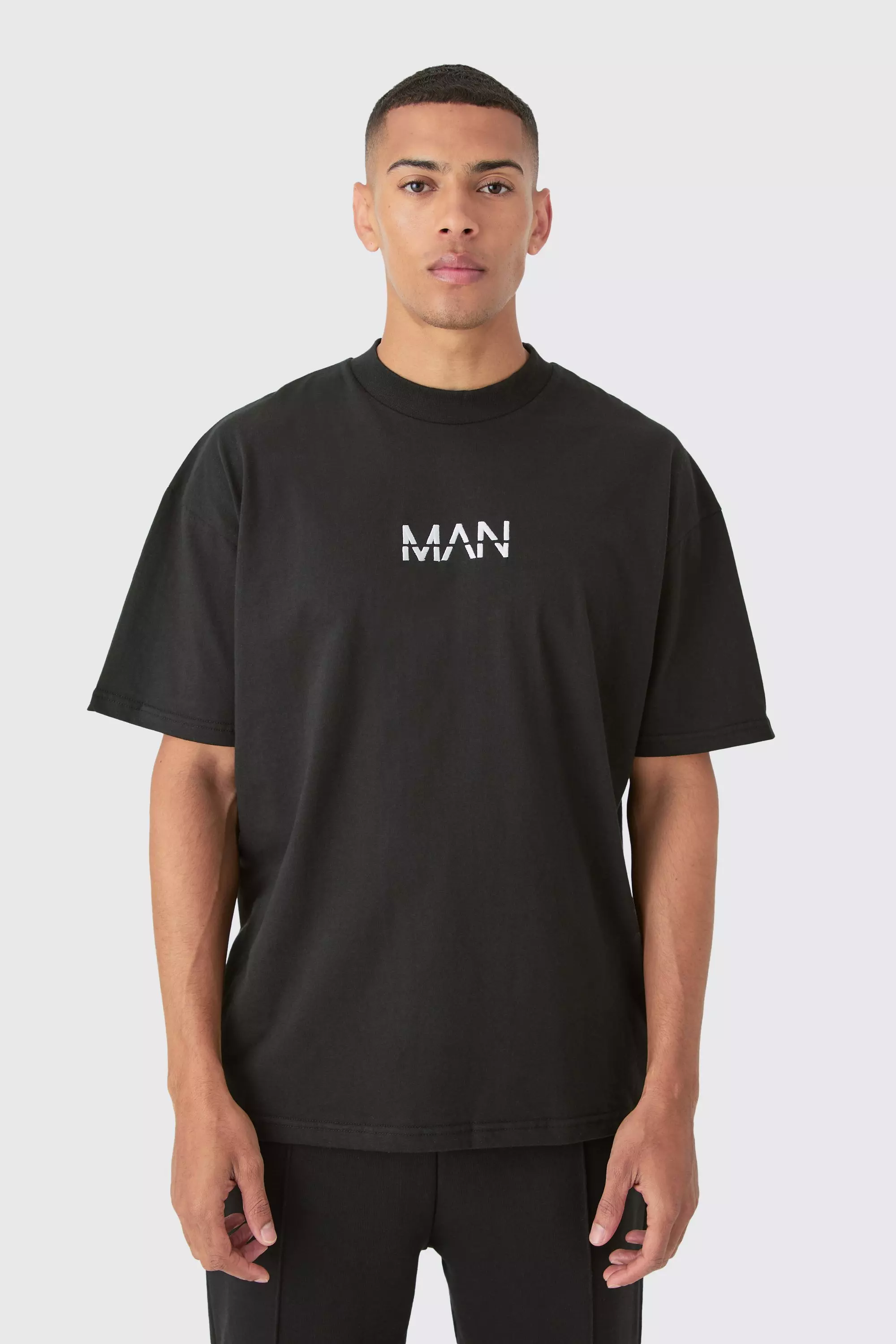 Man Signature Oversized Heavy T-shirt Black