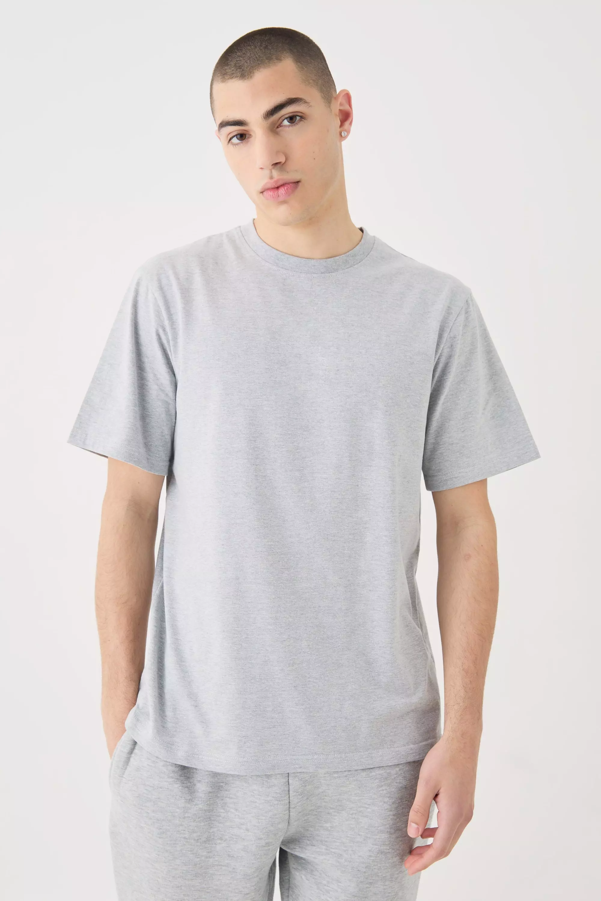 Basic Crew Neck T-shirt Grey marl