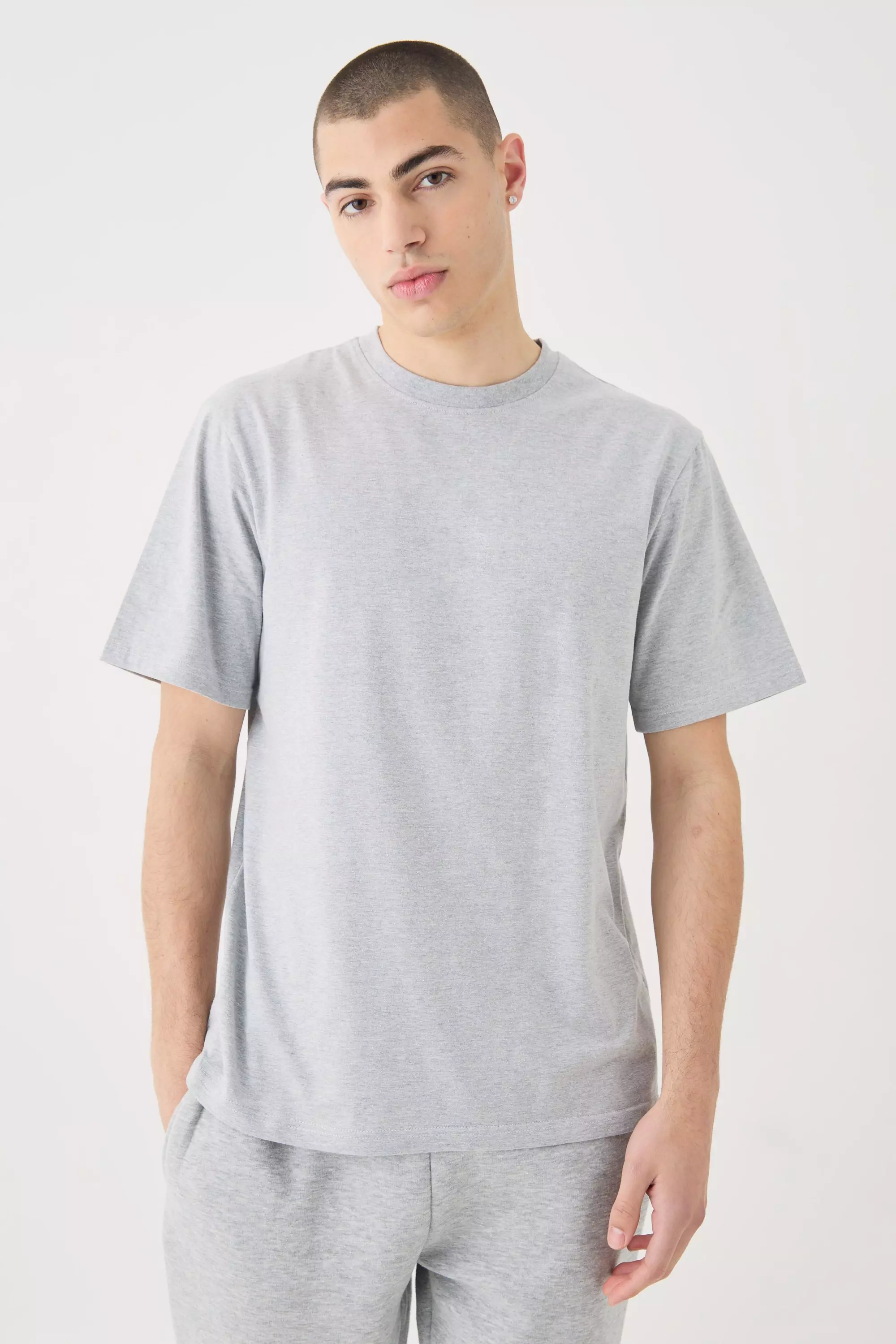 Grey Basic Crew Neck T-shirt
