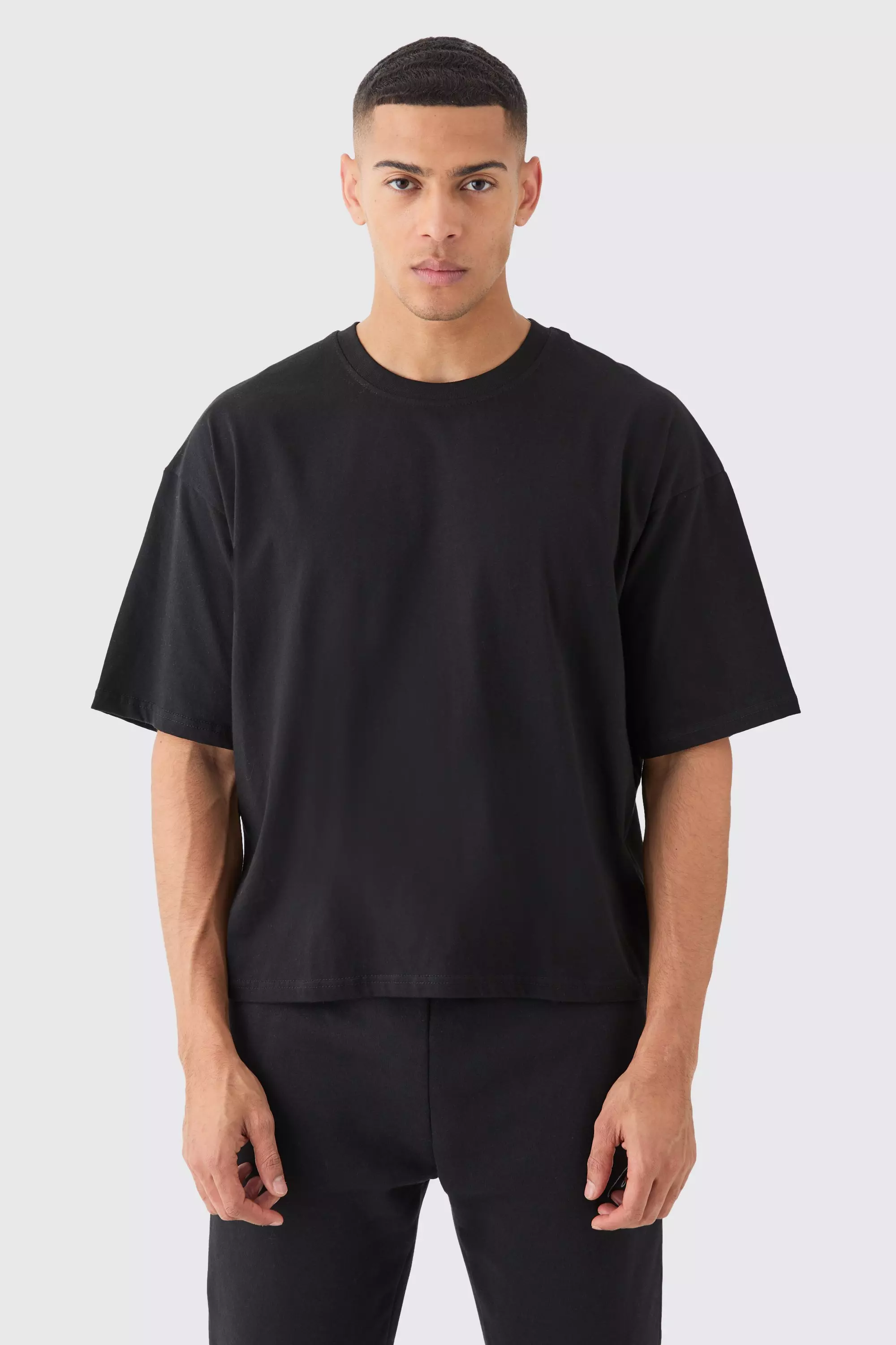 Oversized Boxy Basic T-shirt Black