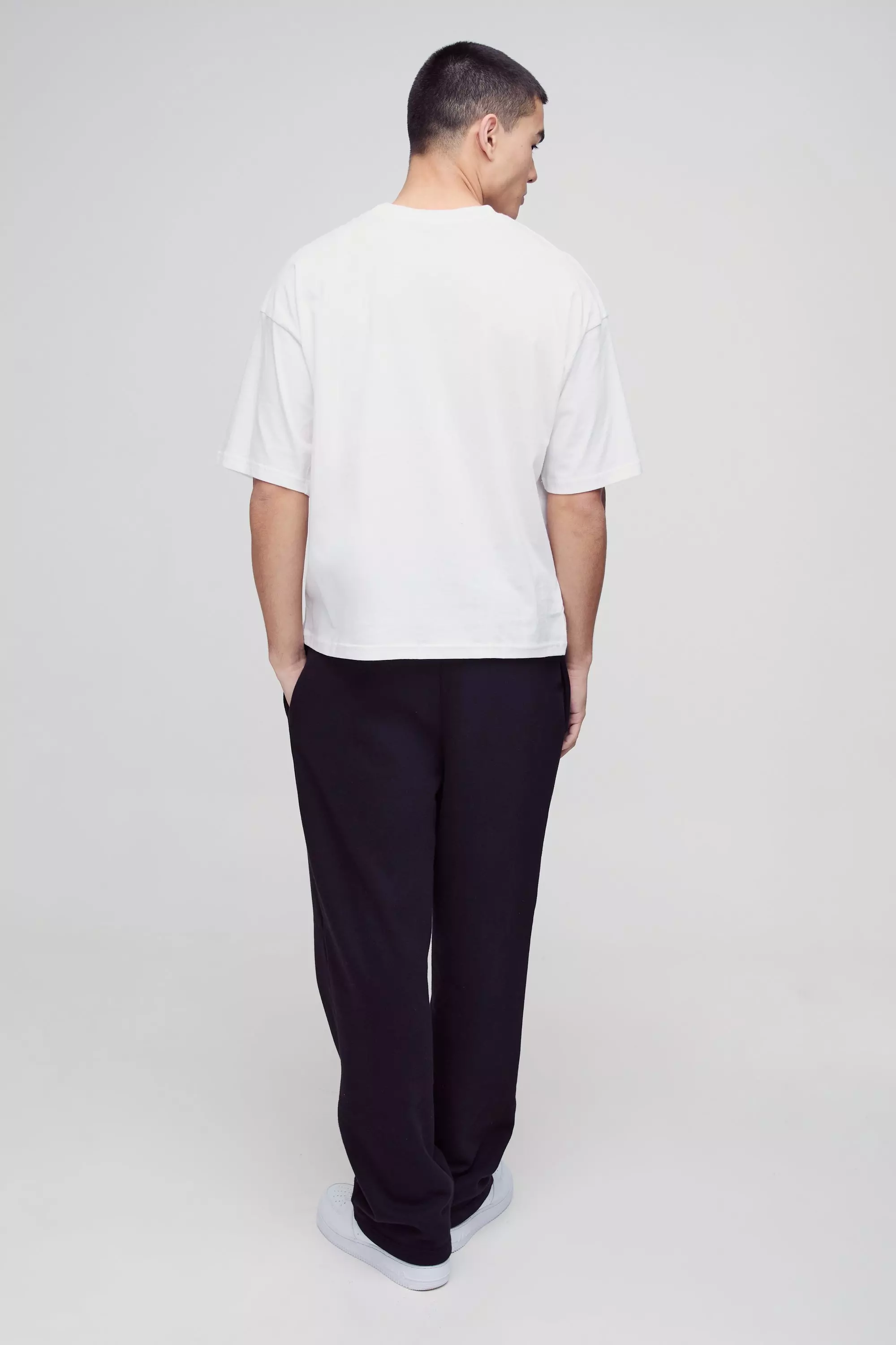 White Basic Oversized Boxy Crew Neck T-shirt alternative image