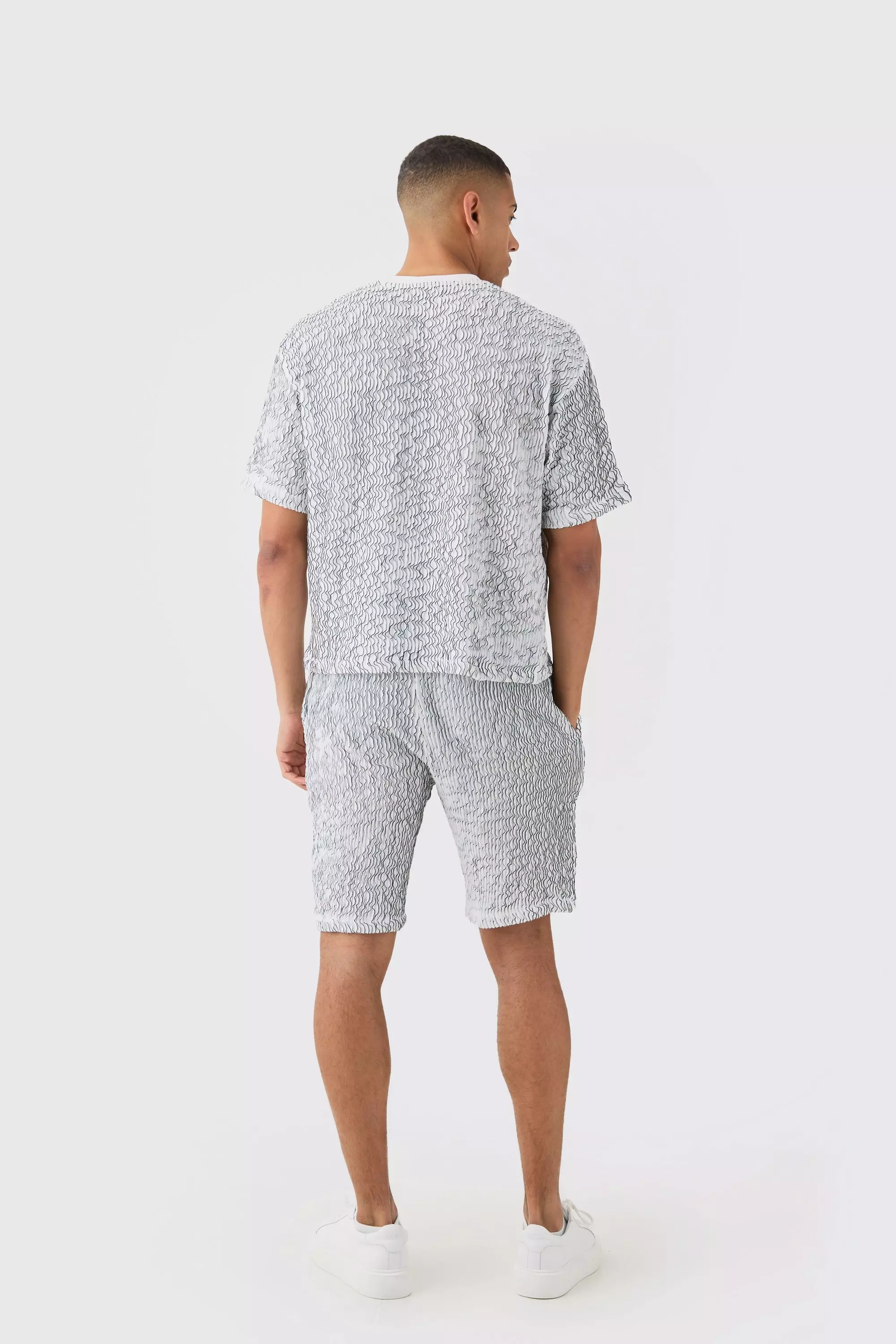 T-shirt oversize plissé bicolore, Black autre image