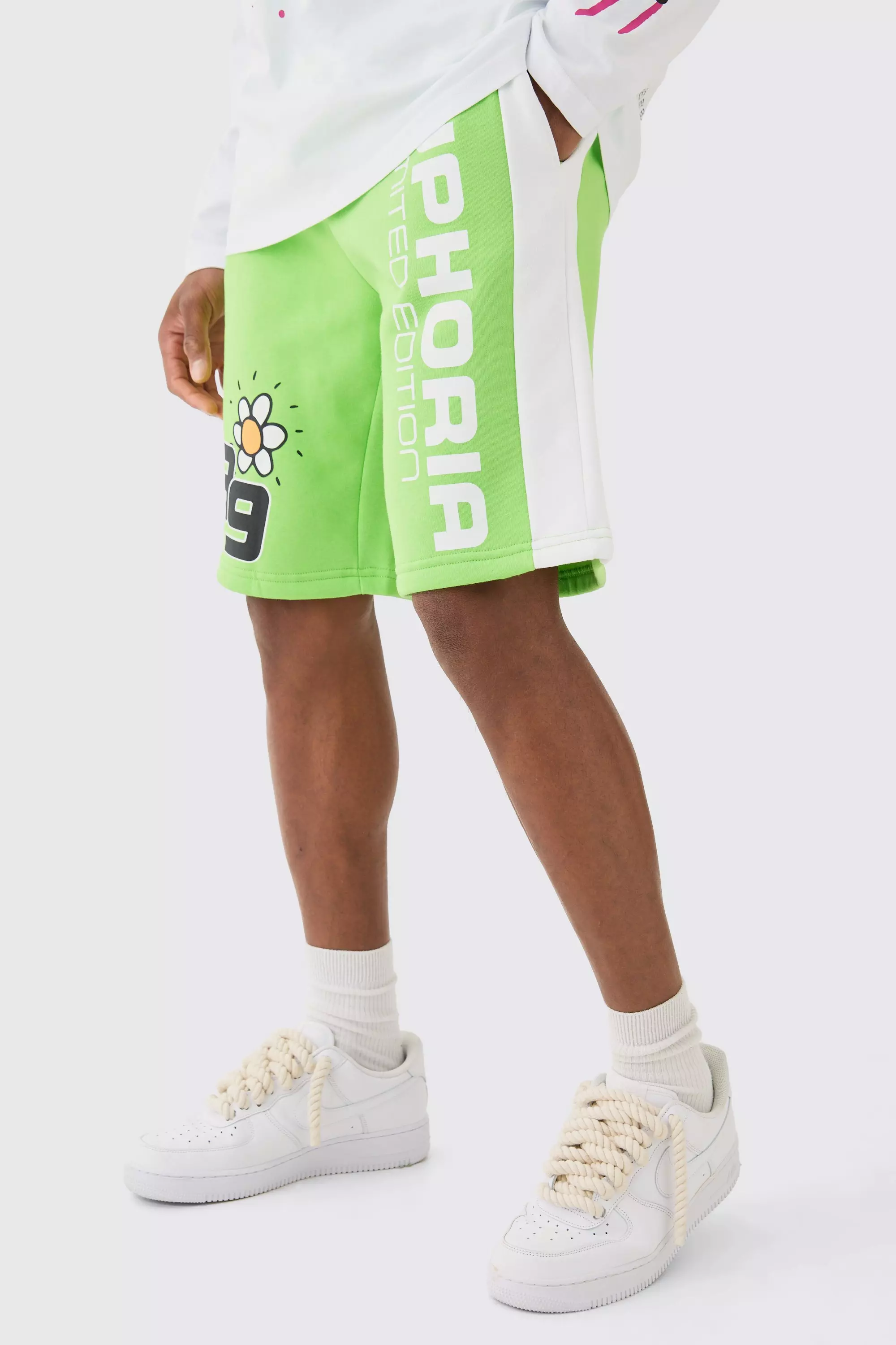 Green Euphoria Graphic Basketball Shorts