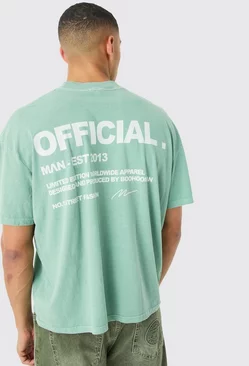Sage Green Oversized Overdye Official Graphic T-shirt