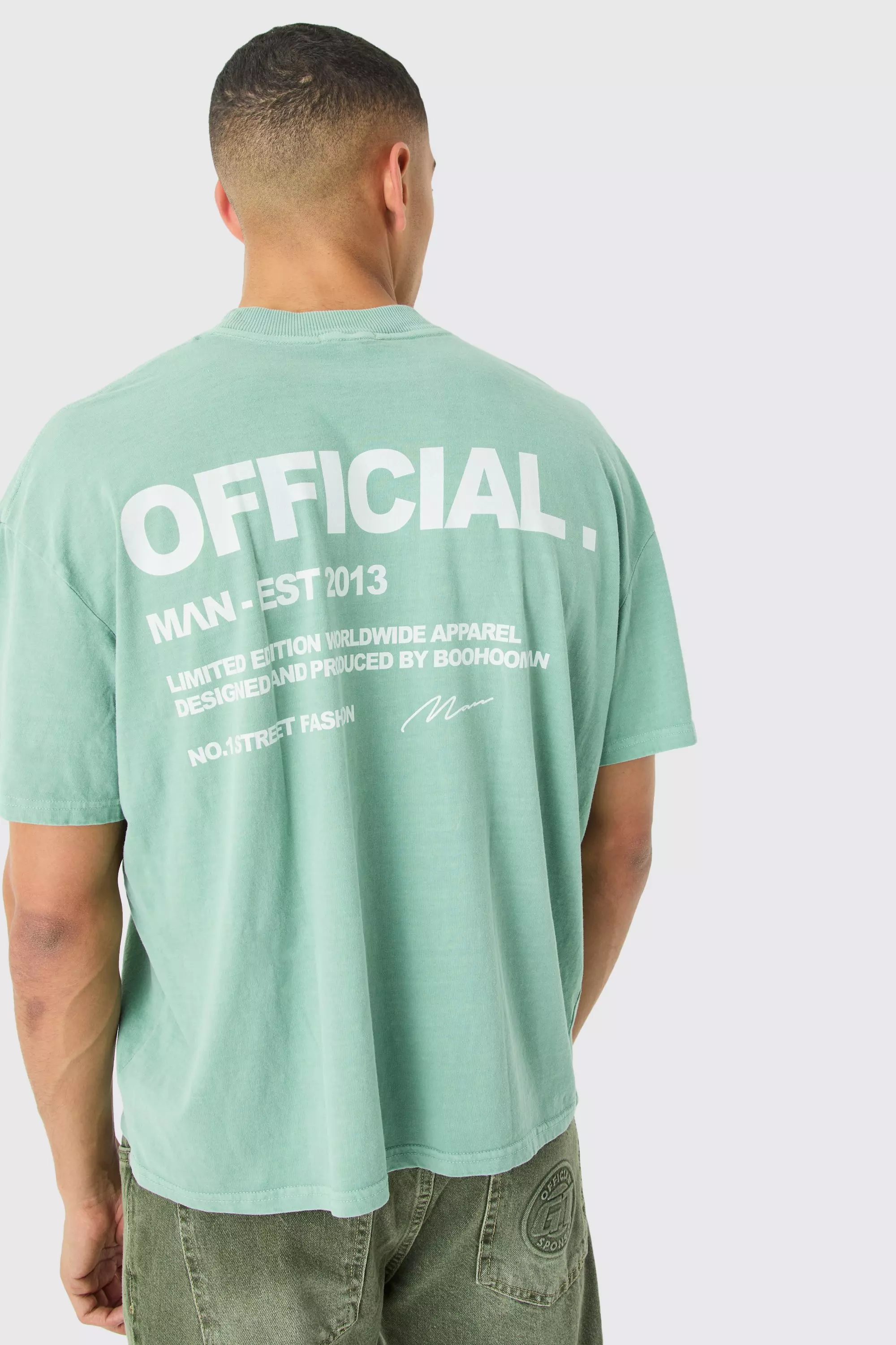 Oversized Overdye Official Graphic T-shirt Sage