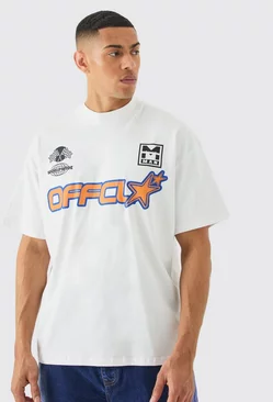 White Oversized Man Graphic T-shirt