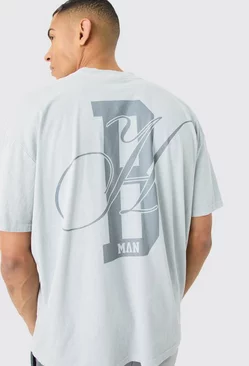 Grey Oversized Overdye Bh Man T-shirt