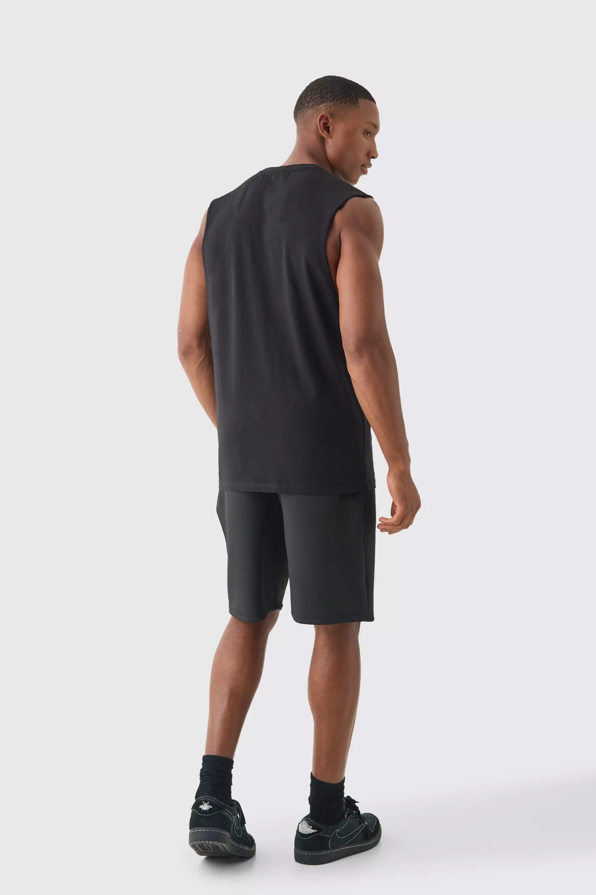 Canotta Basic Con Giromanica Ampio, Black immagine alternativa
