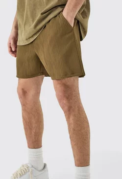 Pleated Drawcord Shorts Chocolate