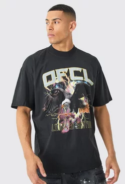 Oversized Eagle Graphic Ofcl T-shirt Black