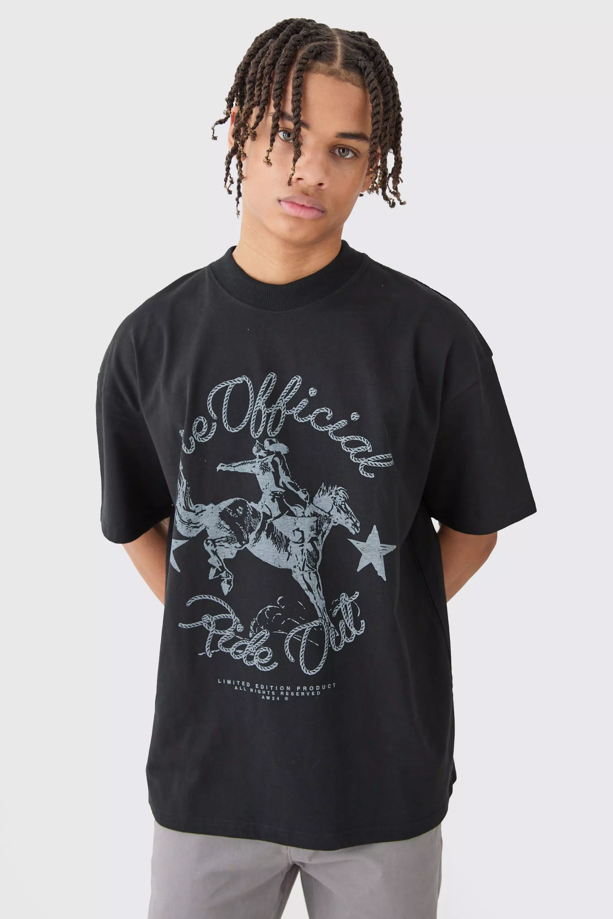 Oversized Rodeo Graphic T-shirt Black