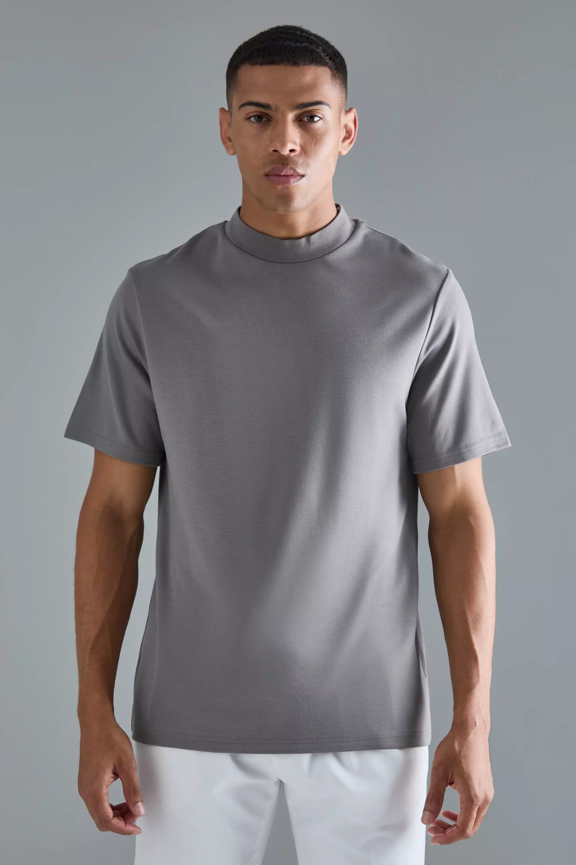 Extended Neck Core Super Heavy Premium T-shirt Grey