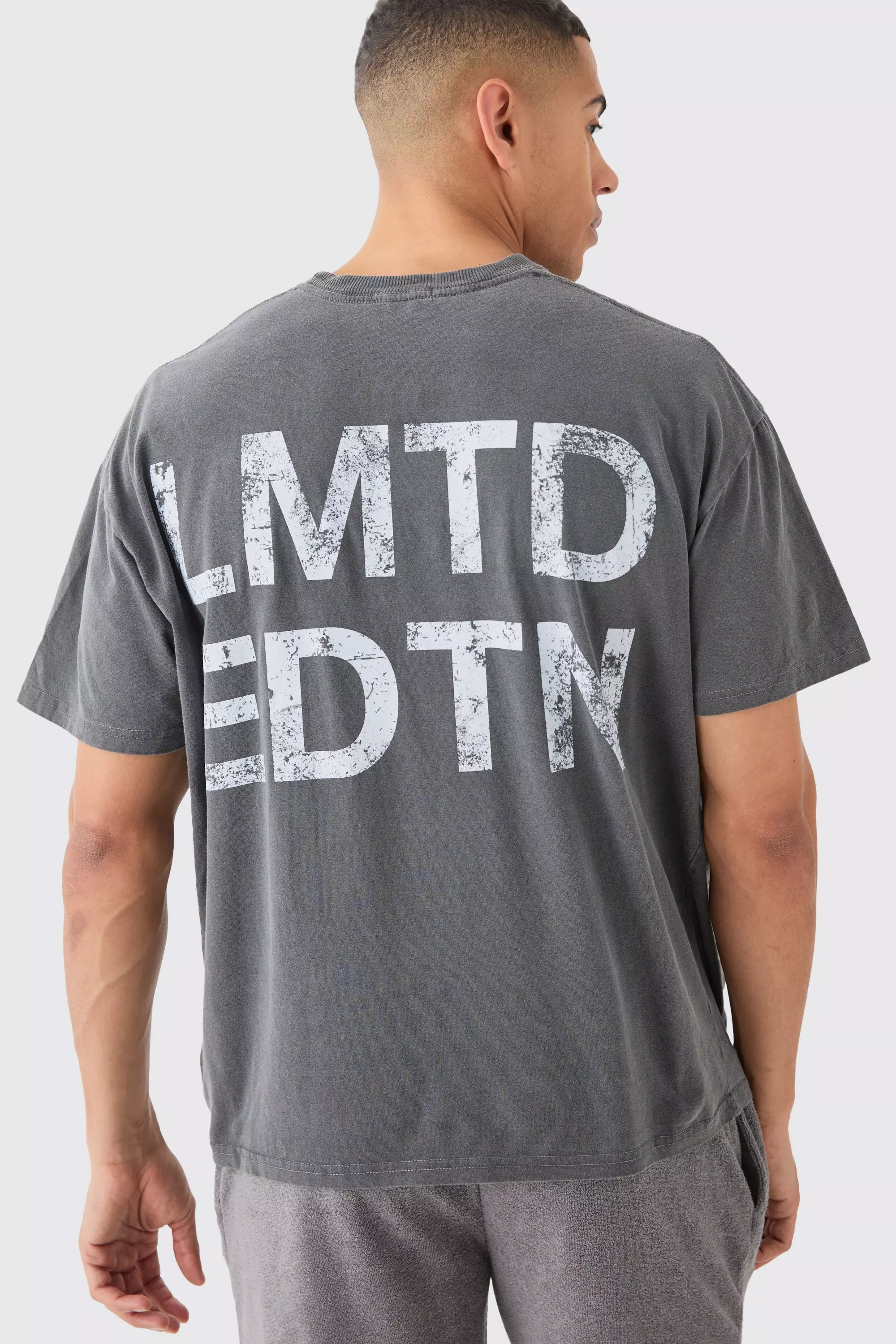 Oversized Lmtd Overdye T-shirt Charcoal