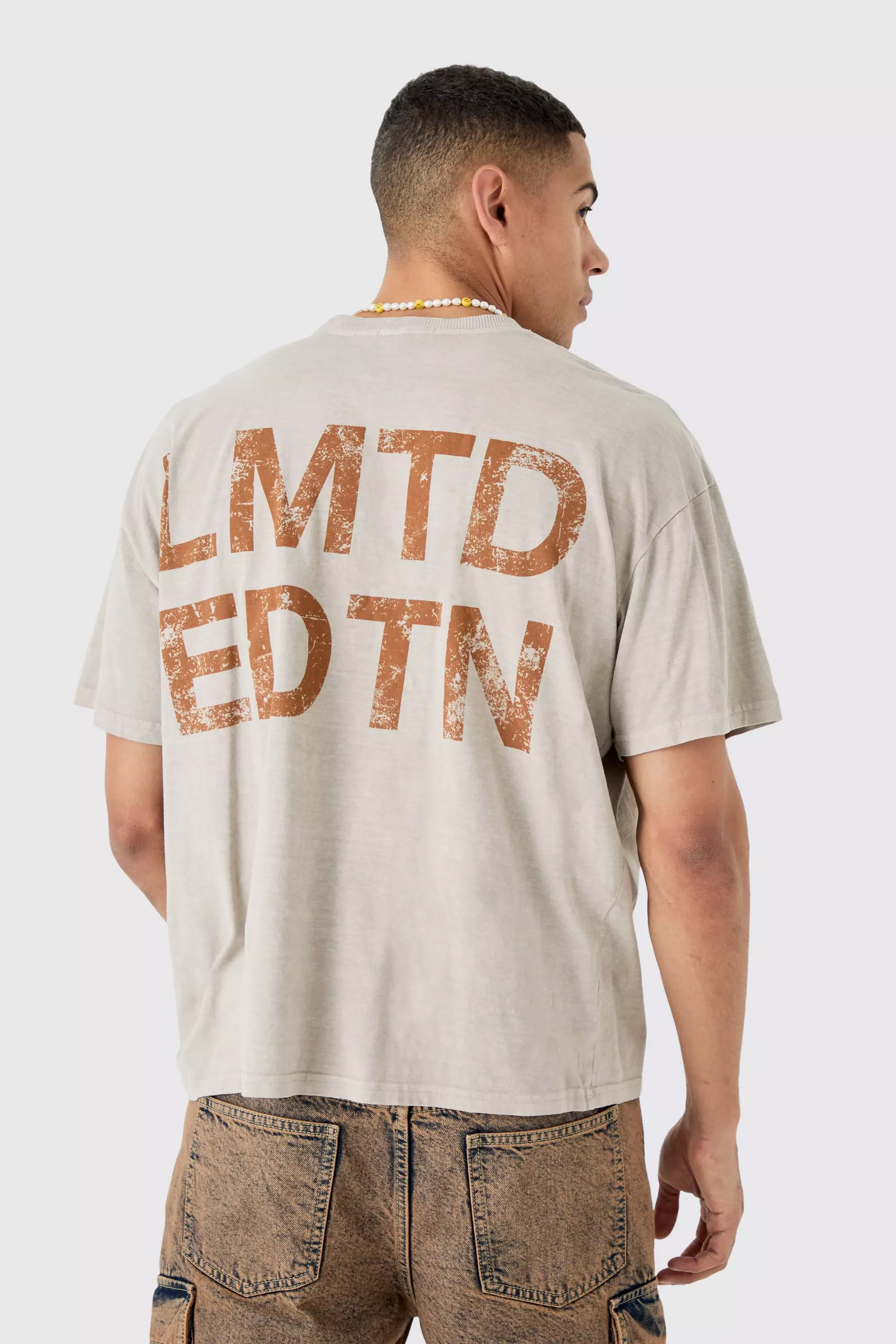 Taupe Beige Oversized Lmtd Overdye T-shirt