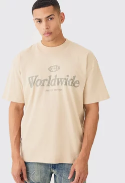 Sand Beige Oversized Worldwide T-shirt