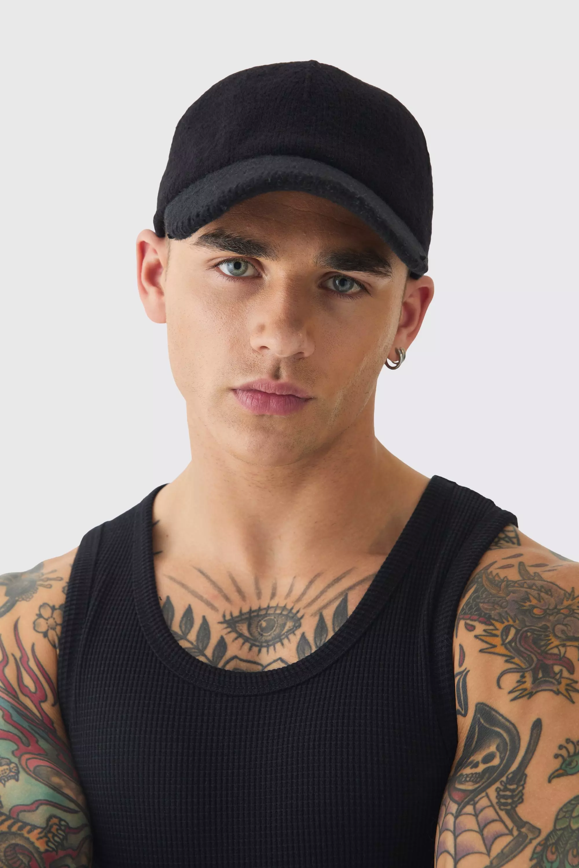 Knitted Baseball Cap Black