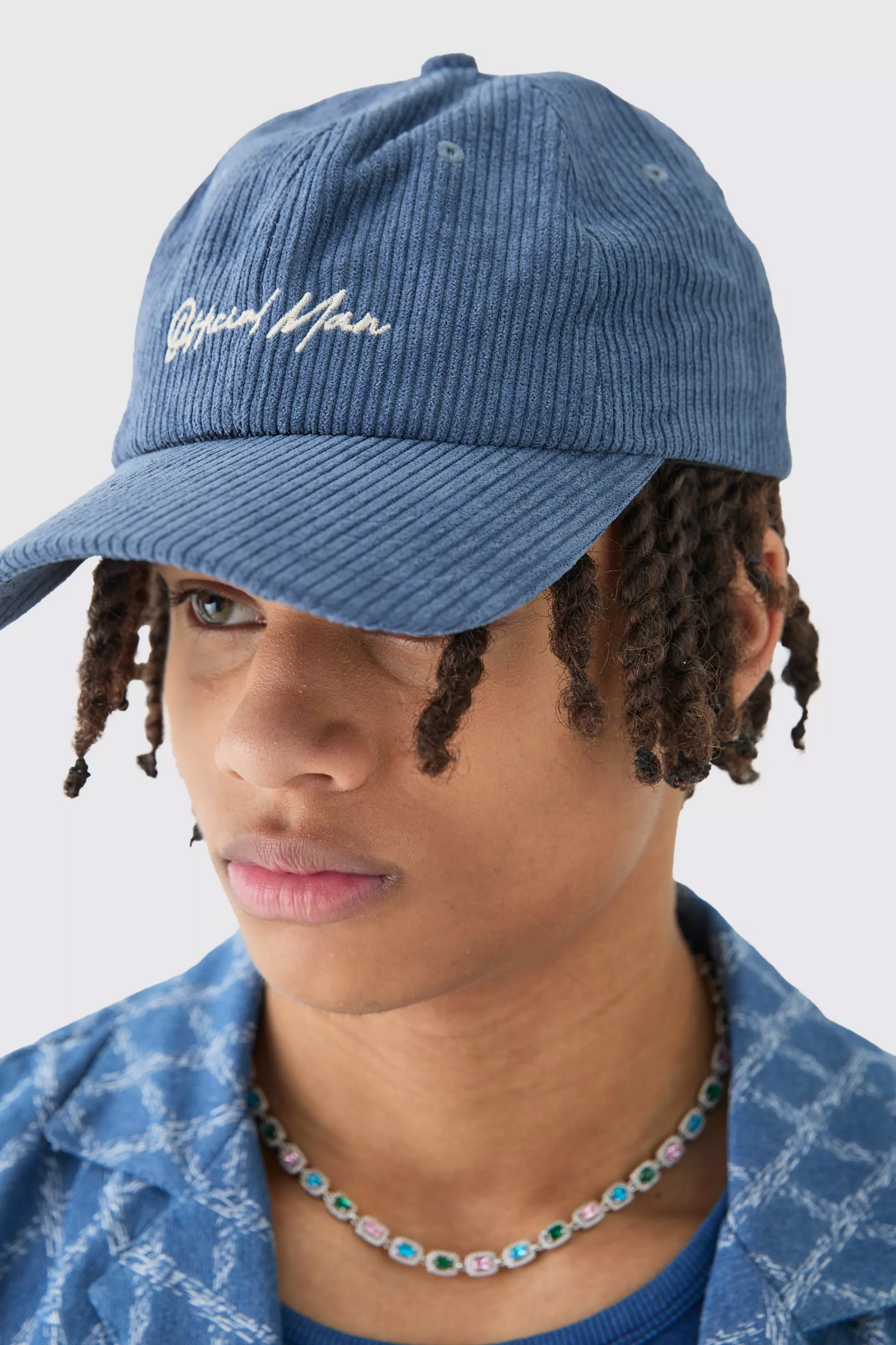 Official Man Corduroy Cap In Blue Blue