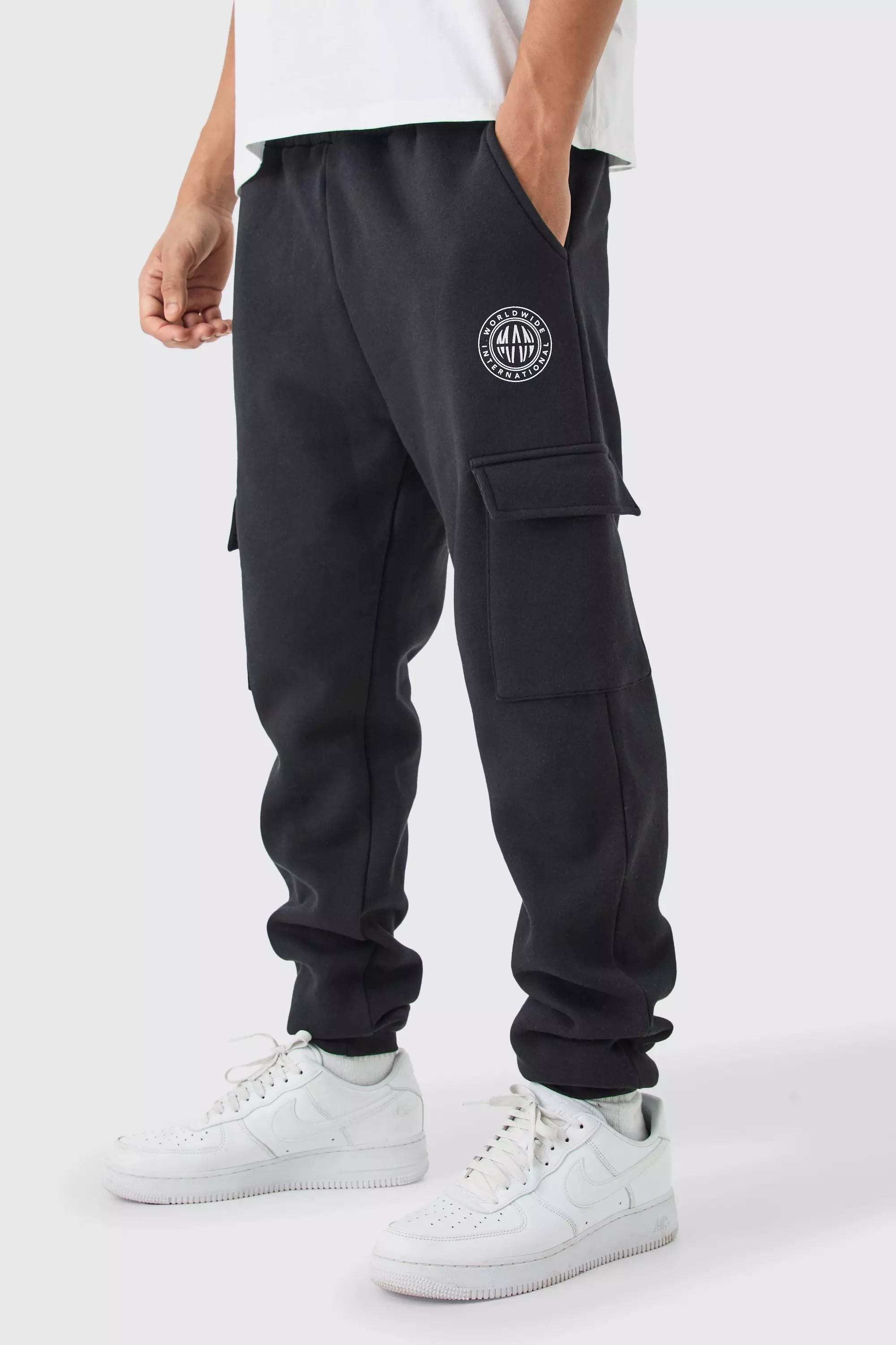 Slim Fit Man Cargo Jogger Black