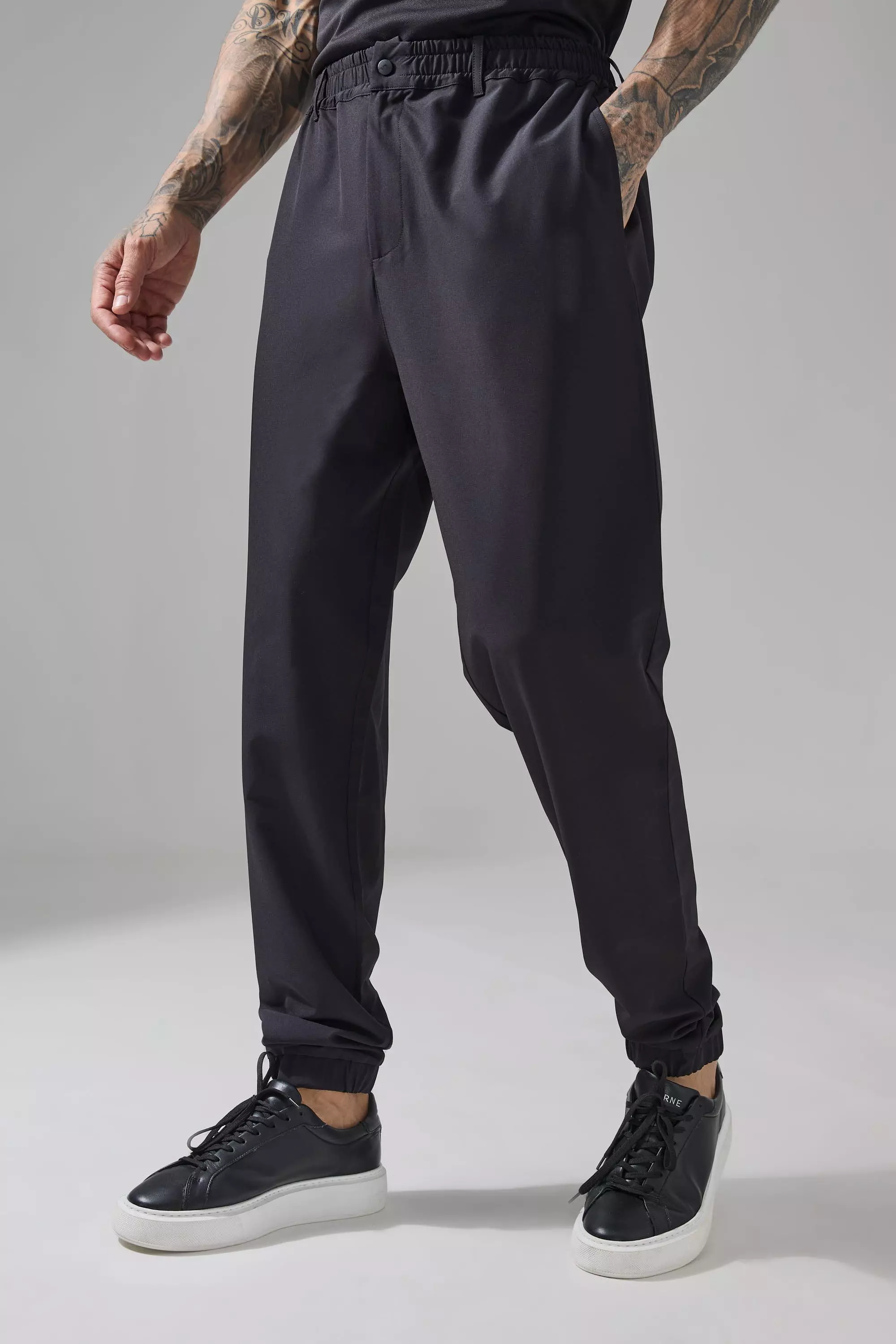 Tall Man Active Cuffed Golf Tapered Sweatpants Black