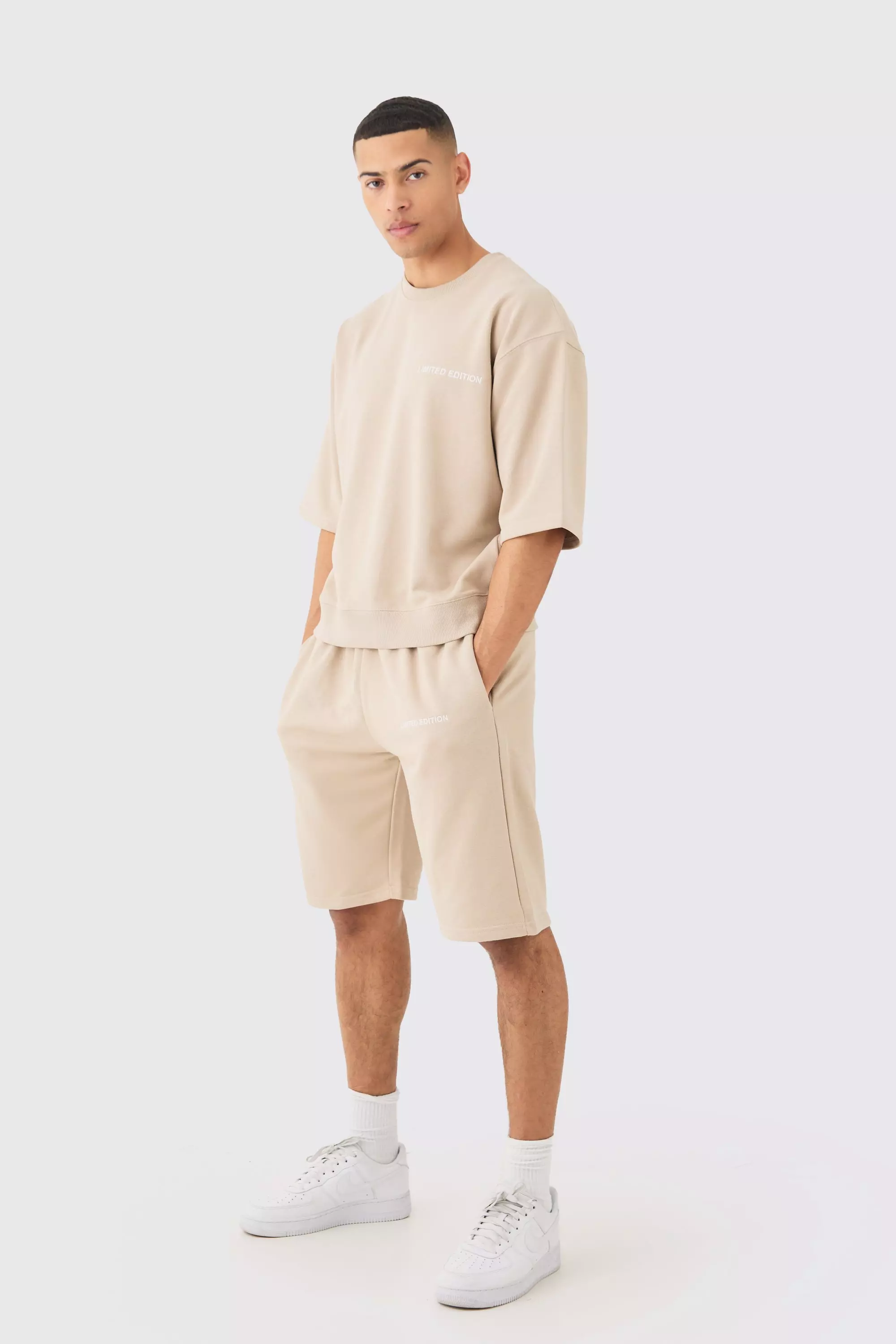 Oversized Boxy Half Sleeve Short Tracksuit boohooMAN USA