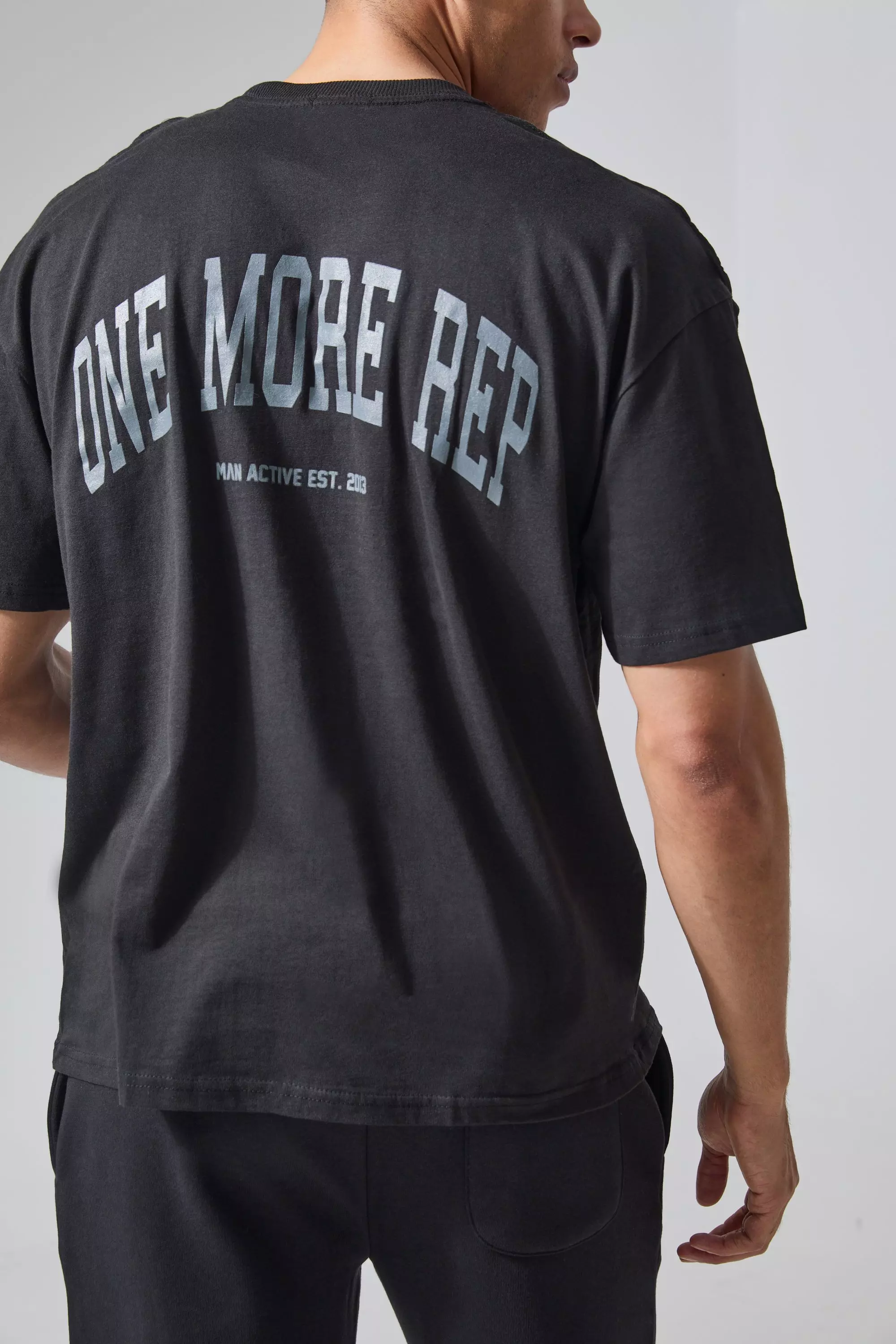 Black Man Active Oversized One More Rep T-shirt