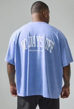 Plus Active Oversized Overdyed On More Rep T-shirt Blue