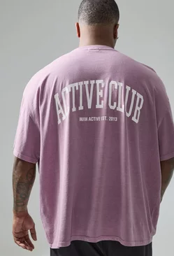 Pink Plus Active Oversized Overdyed On More Rep T-shirt
