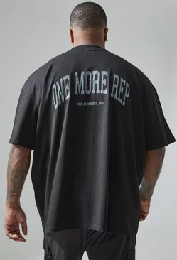 Plus Active Extended Neck One More Rep T-shirt Black