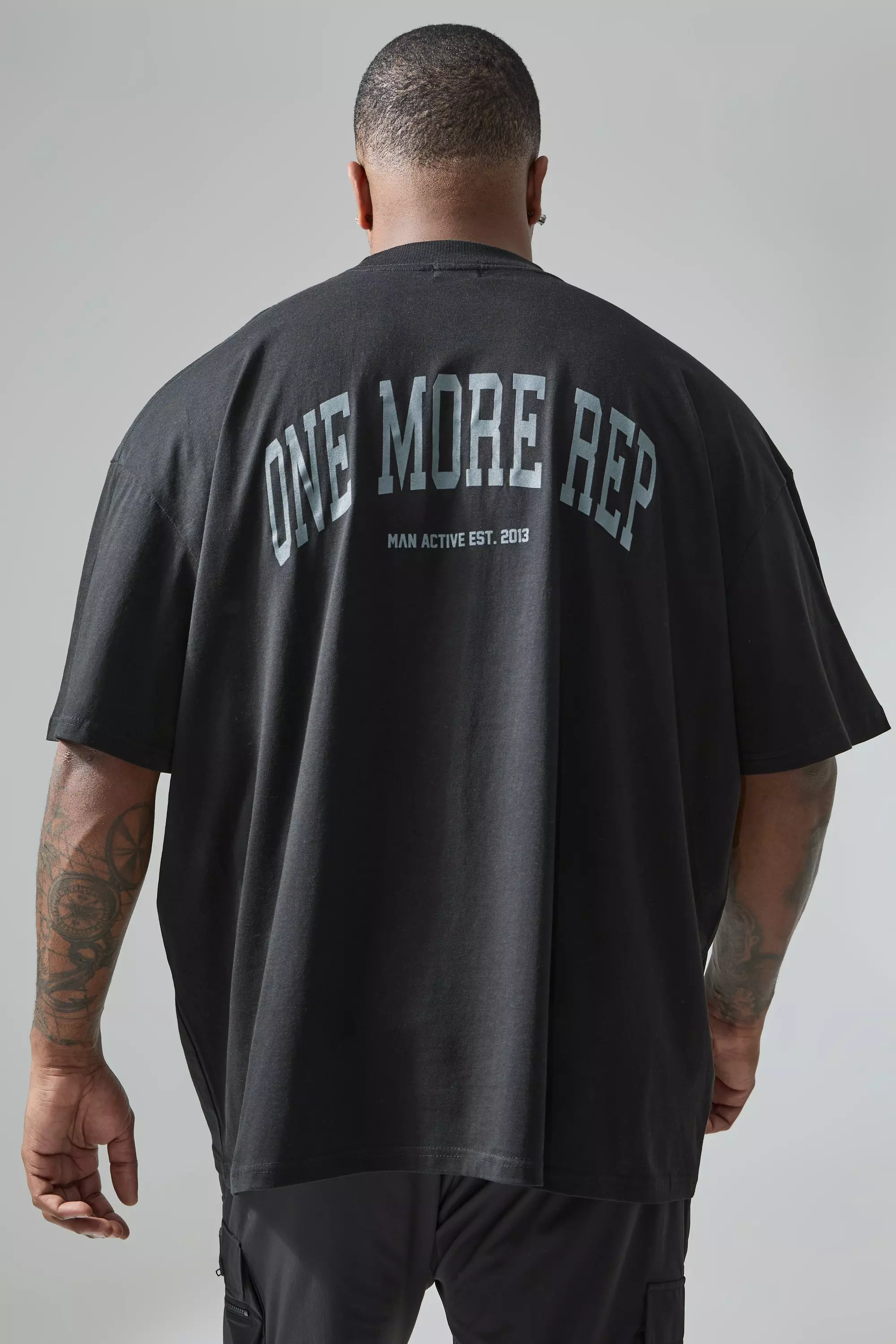 Black Plus Active Extended Neck One More Rep T-shirt
