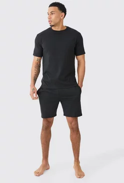 T-shirt & Short Lounge Set Black