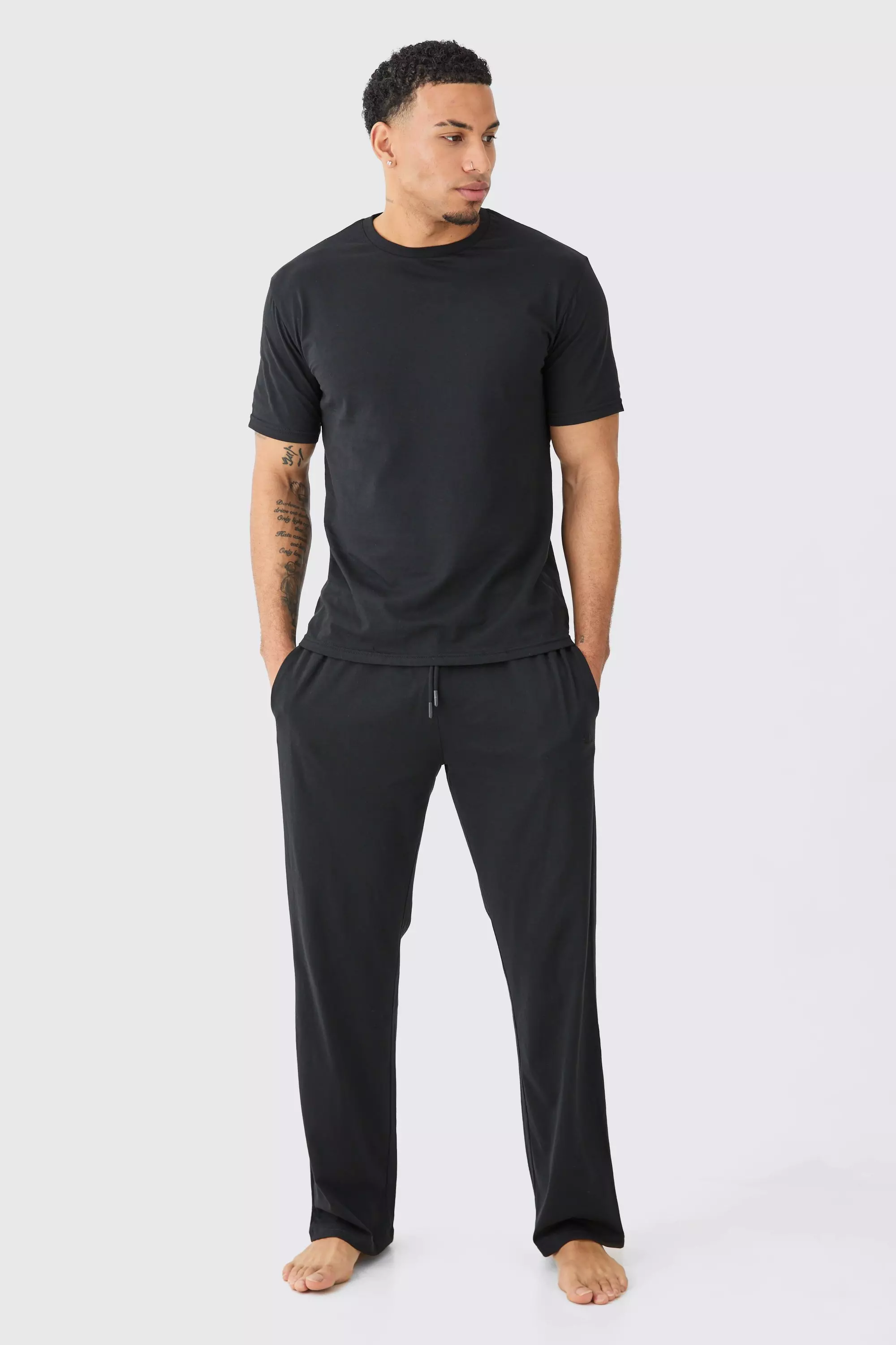 T-shirt & Pants Lounge Set Black