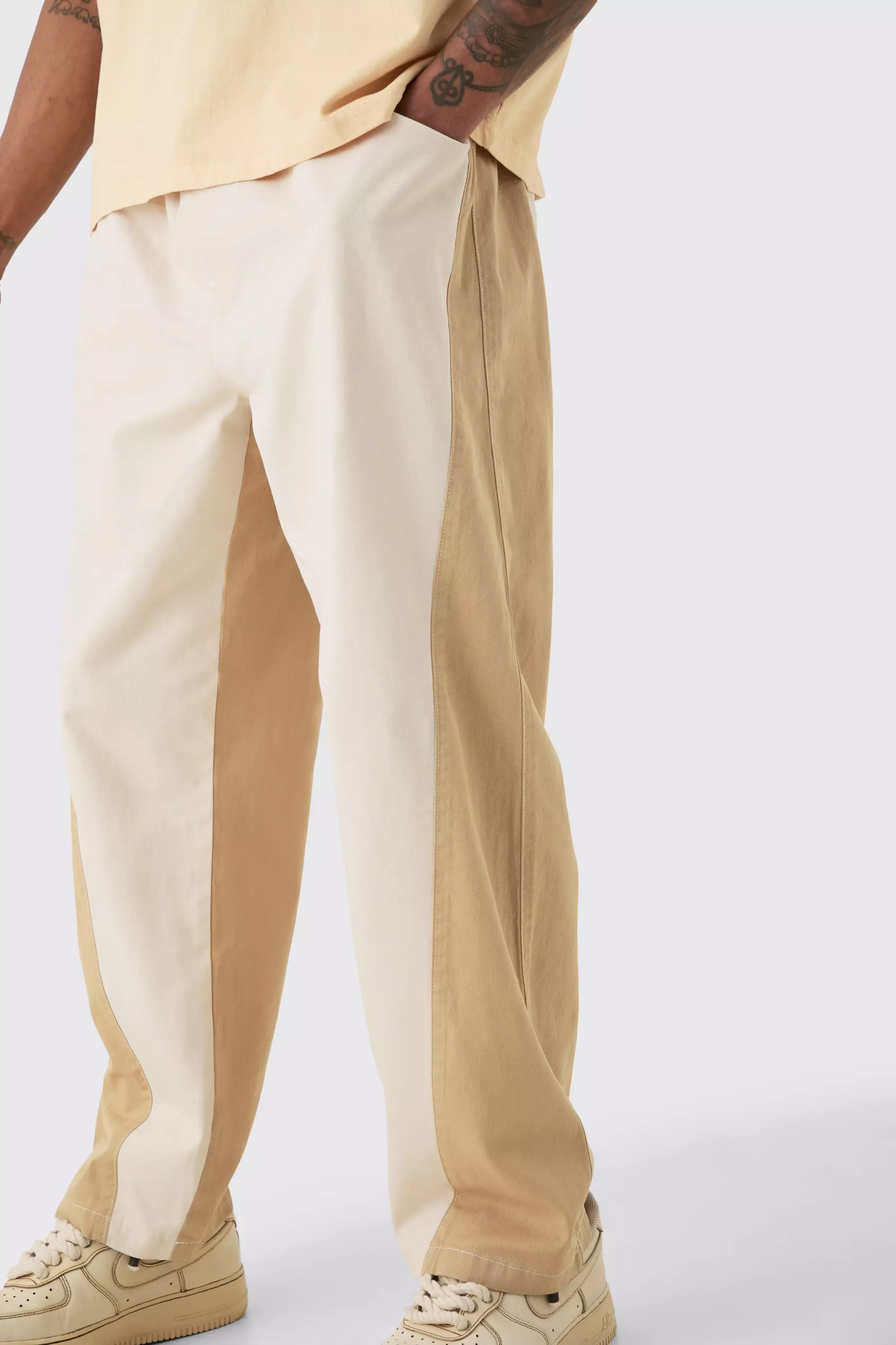 Tall - Pantalon court délavé à taille élastiquée, Taupe autre image