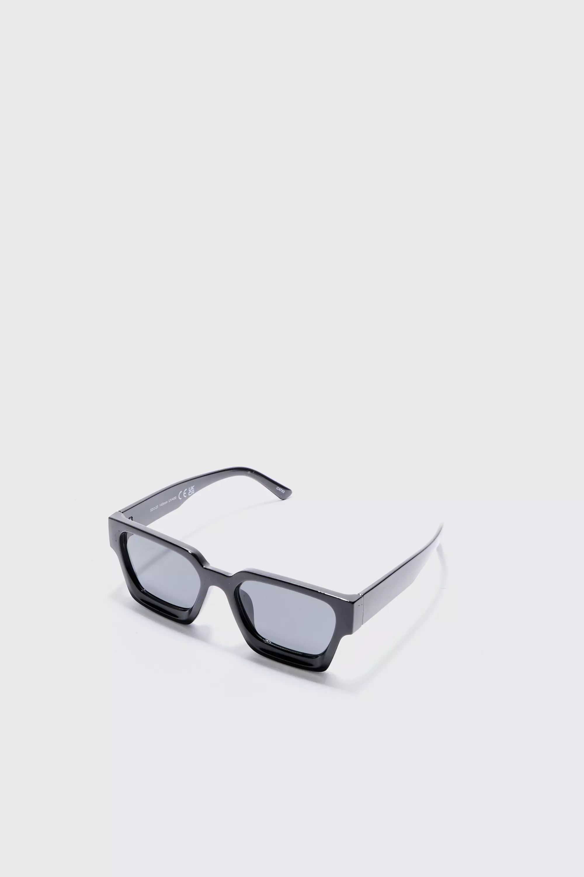 Plastic Retro Sunglasses In Black Black