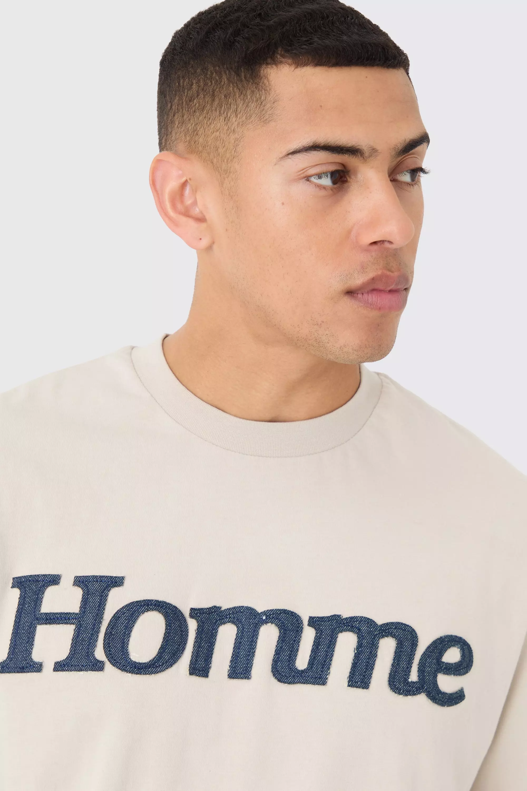 Stone Oversized Homme Denim Applique T-shirt alternative image
