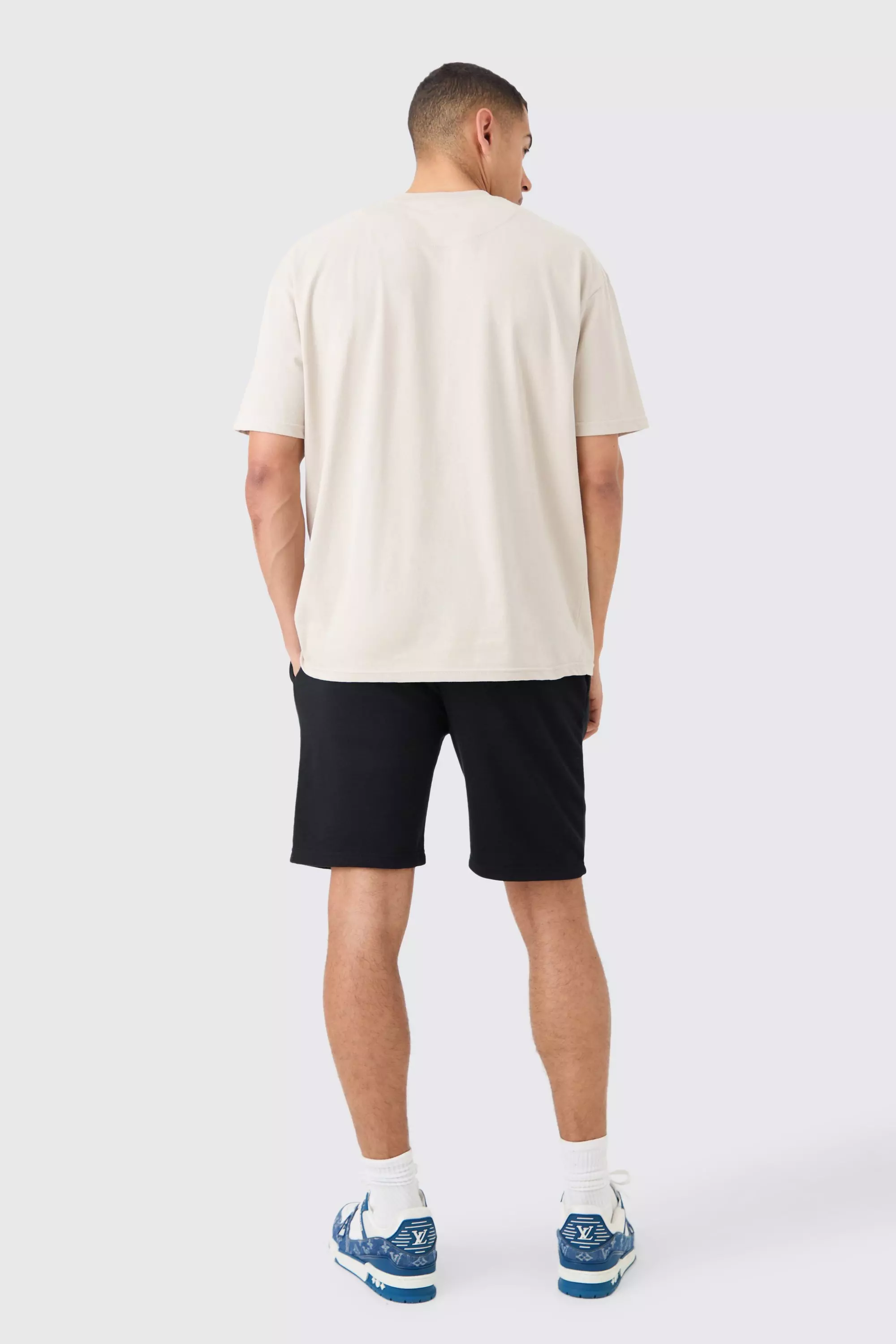 Lockere Jeansshorts mit Applique, Black alternatives Bild