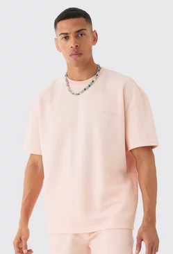Pink Oversized High Build Pique Limited T-shirt