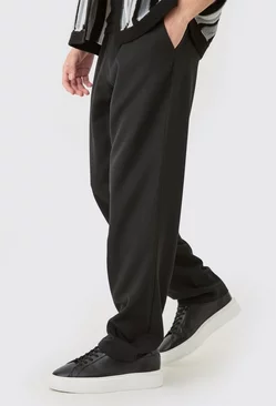 Drawcord Waist Straight Trousers Black