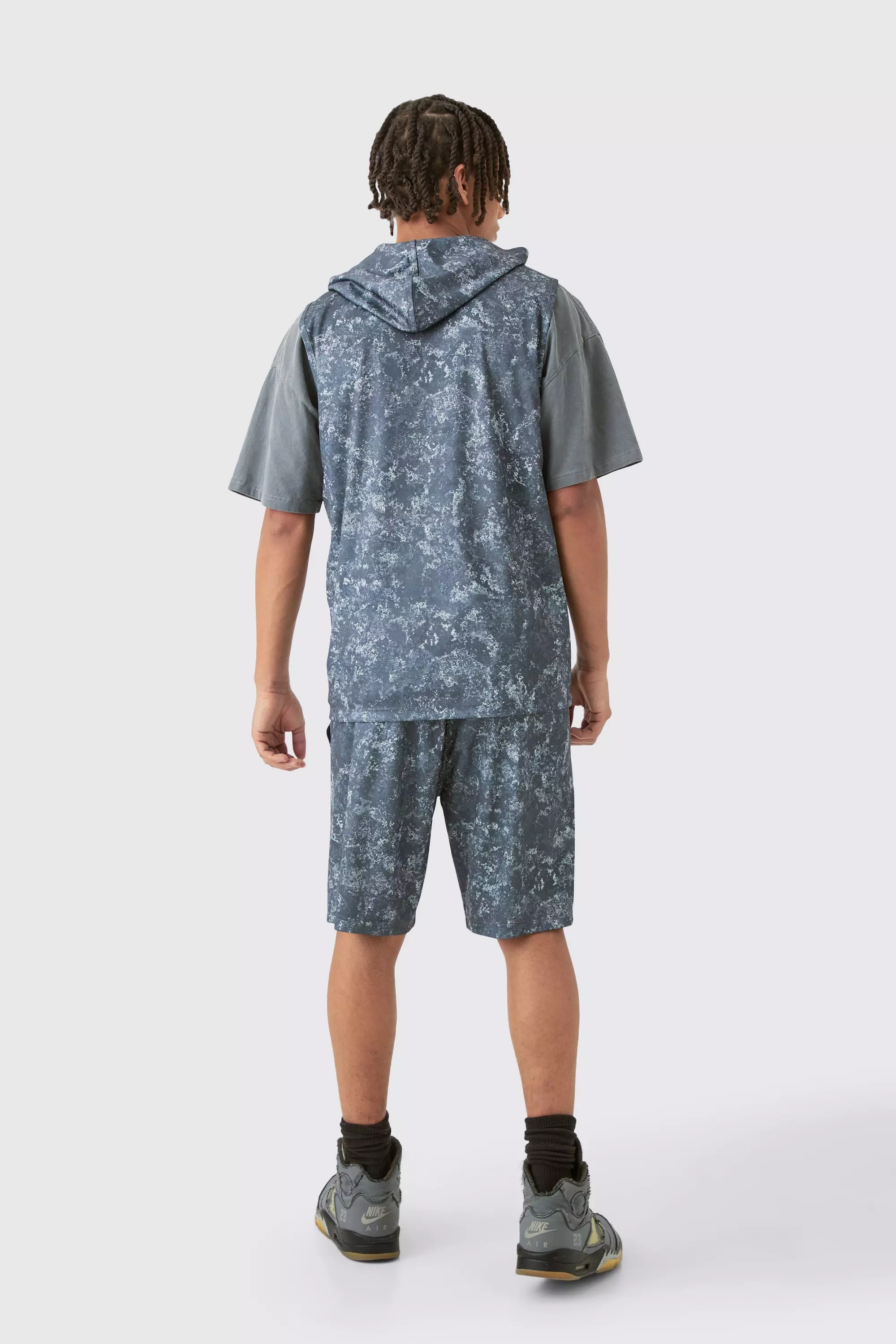 Charcoal Concrete Print Limited Edition Basketball Shorts alternative image