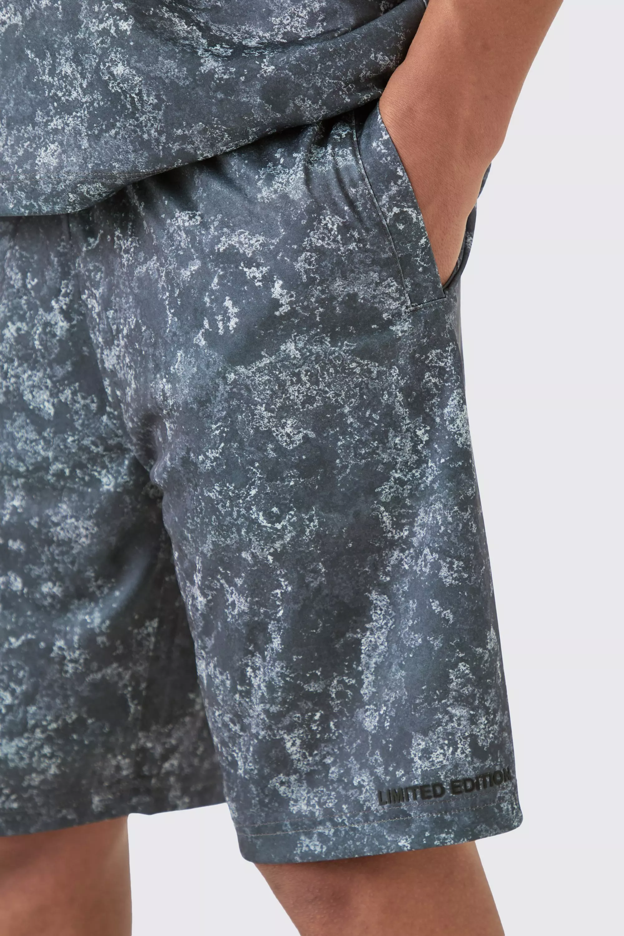 Charcoal Concrete Print Limited Edition Basketball Shorts alternative image