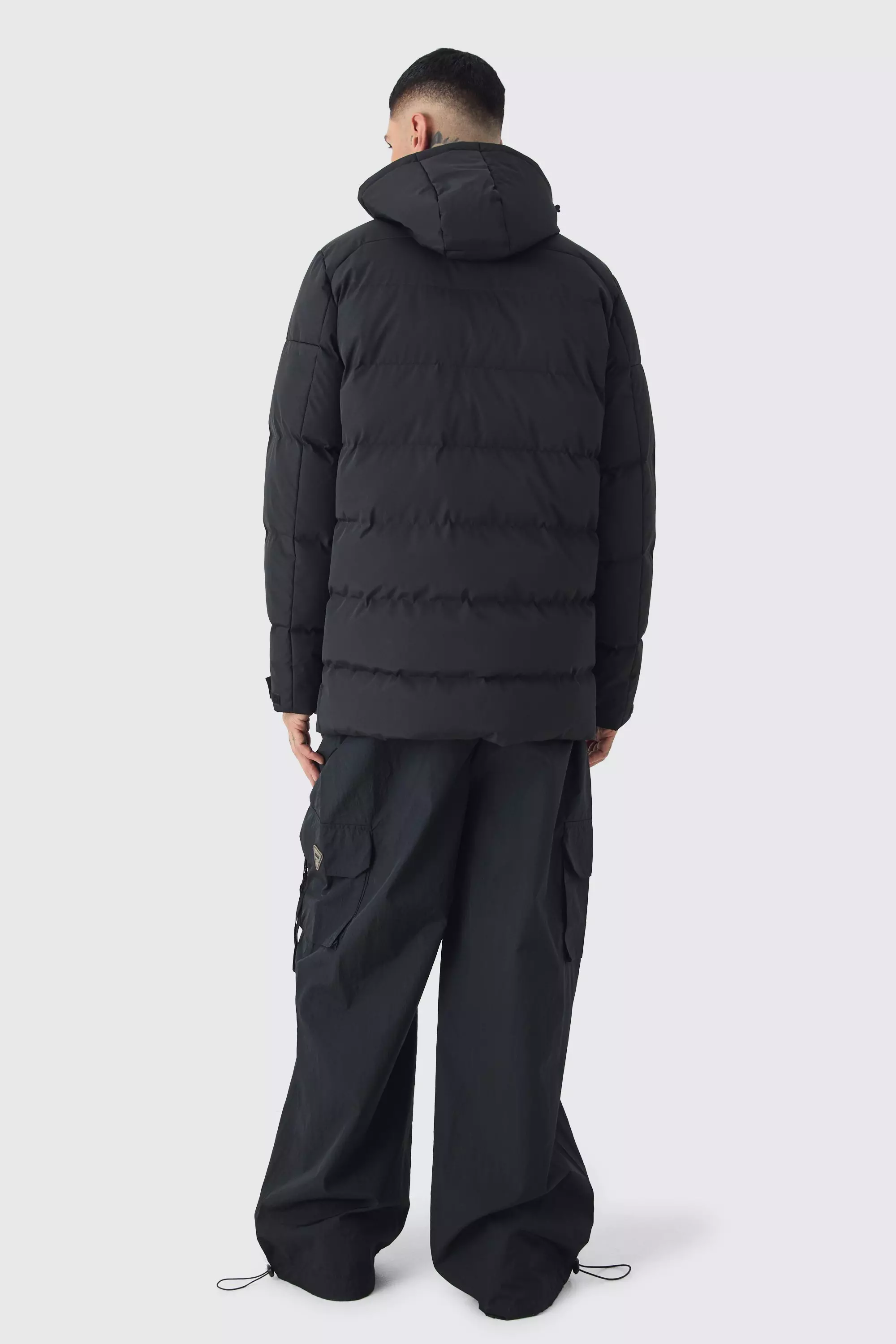 Piumino Tall Medio Nero Con Cappuccio, Black immagine alternativa