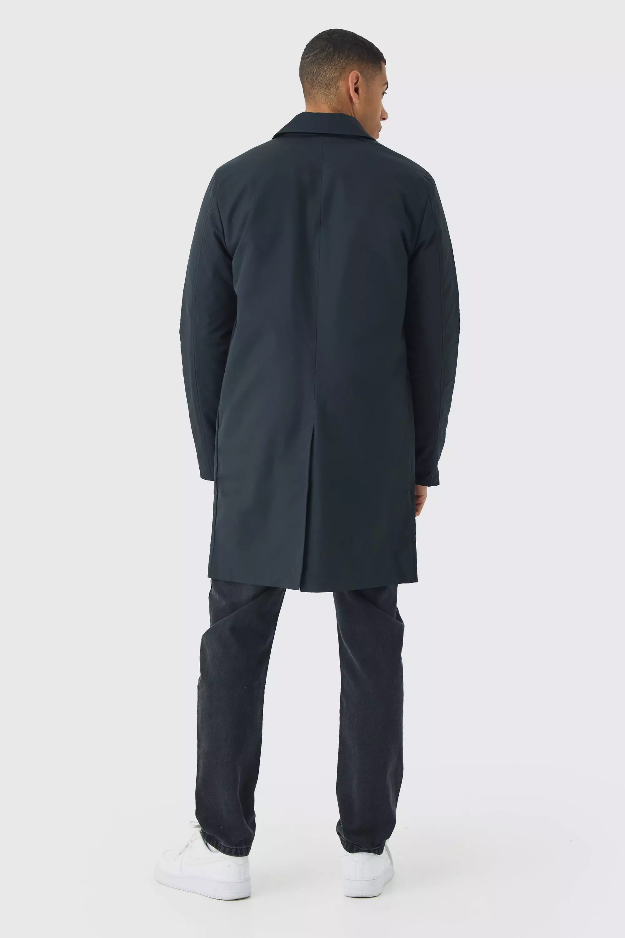 Gesteppter Longline-Regenmantel in Schwarz, Black alternatives Bild