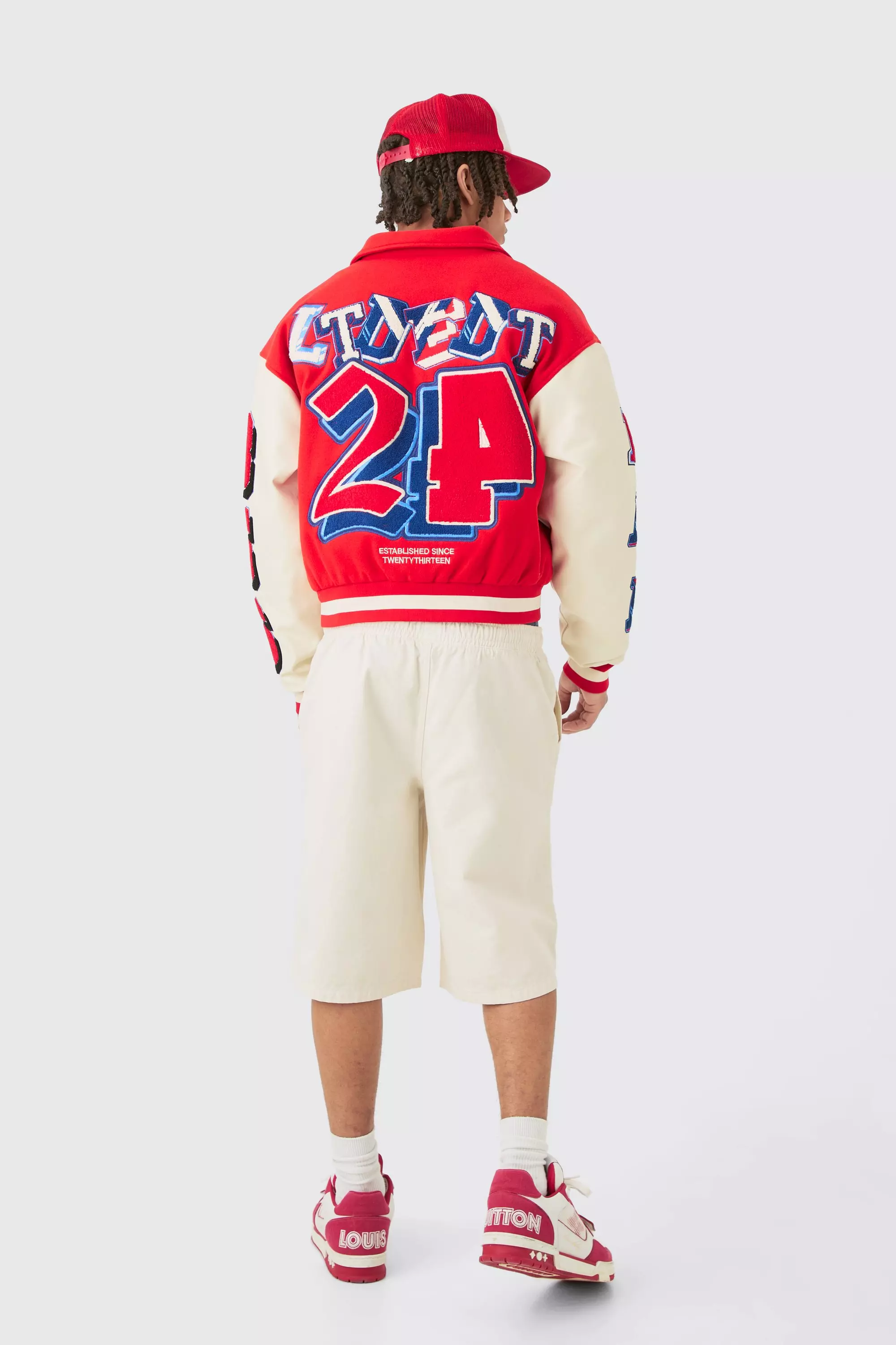 Boohooman baseball jacket hotsell