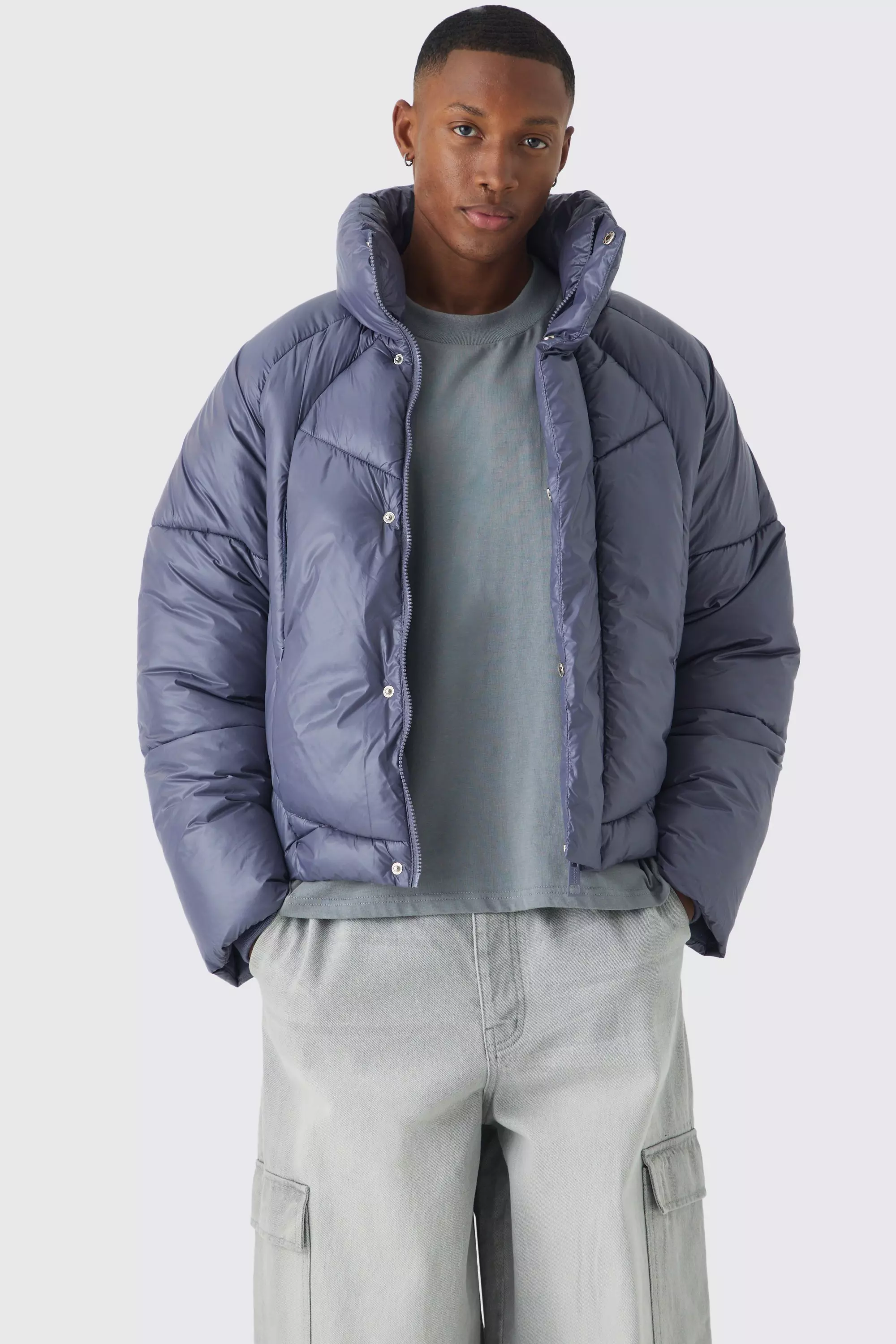 Boohooman high shine puffer on sale