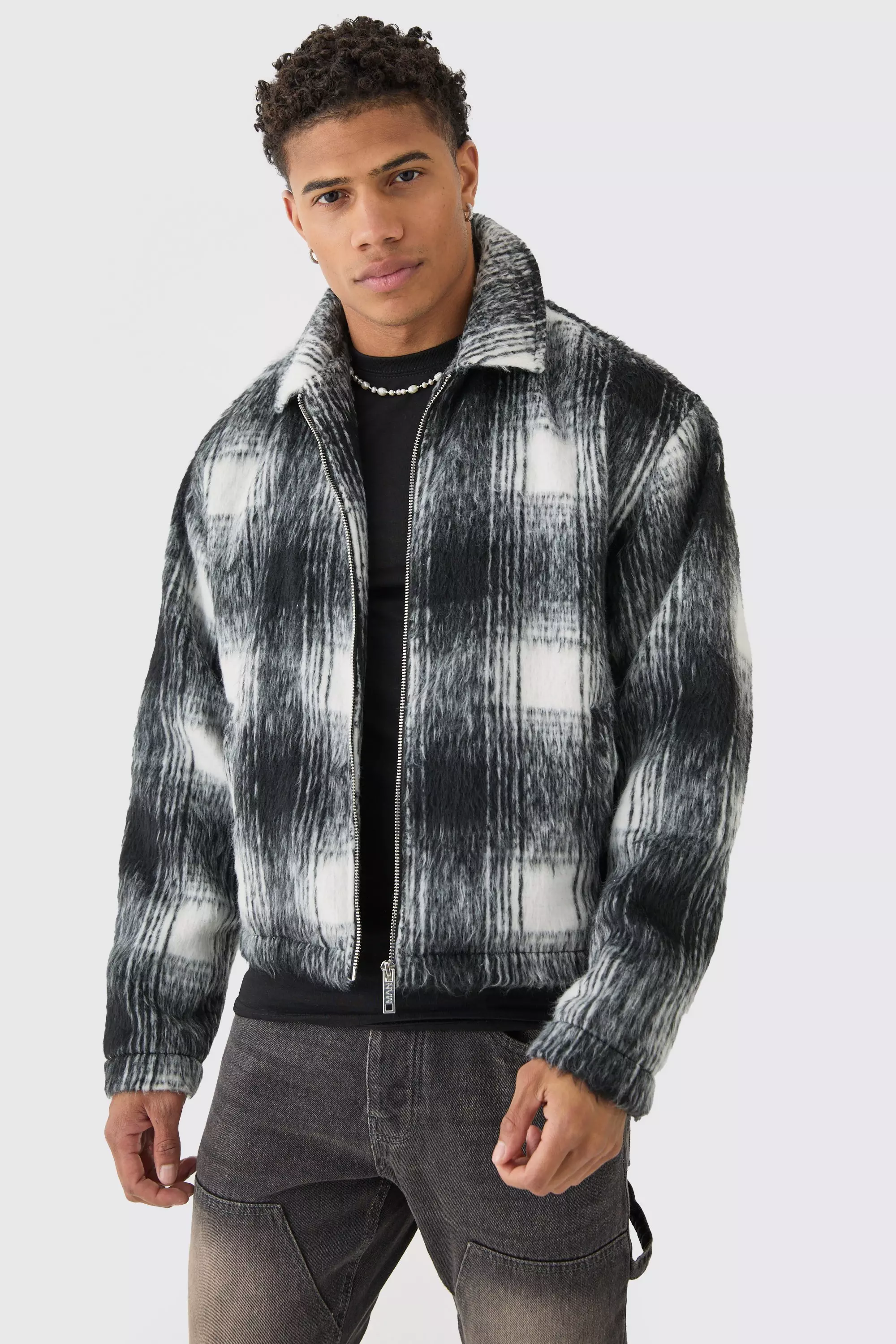 Collared harrington jacket store