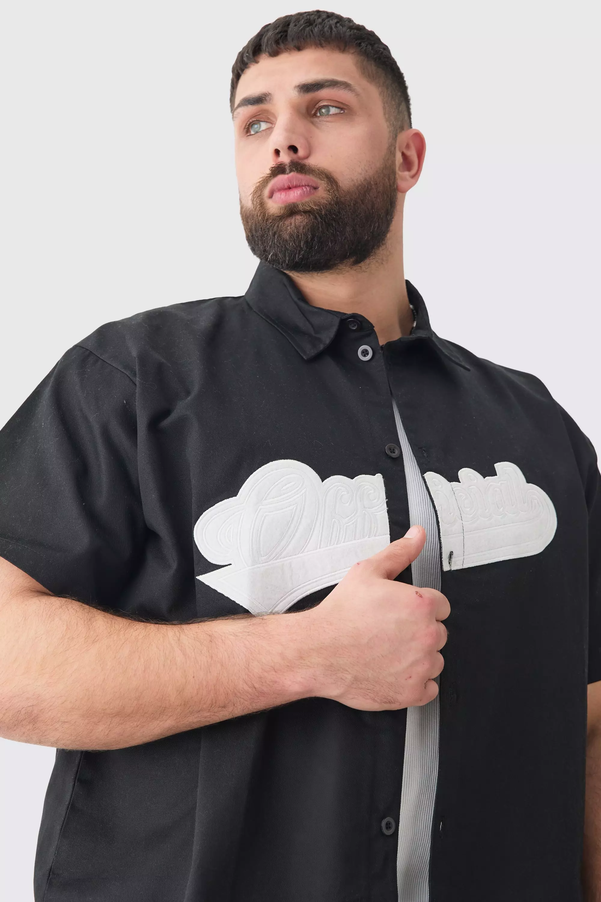 Grande taille - Chemise oversize en twill, Black autre image