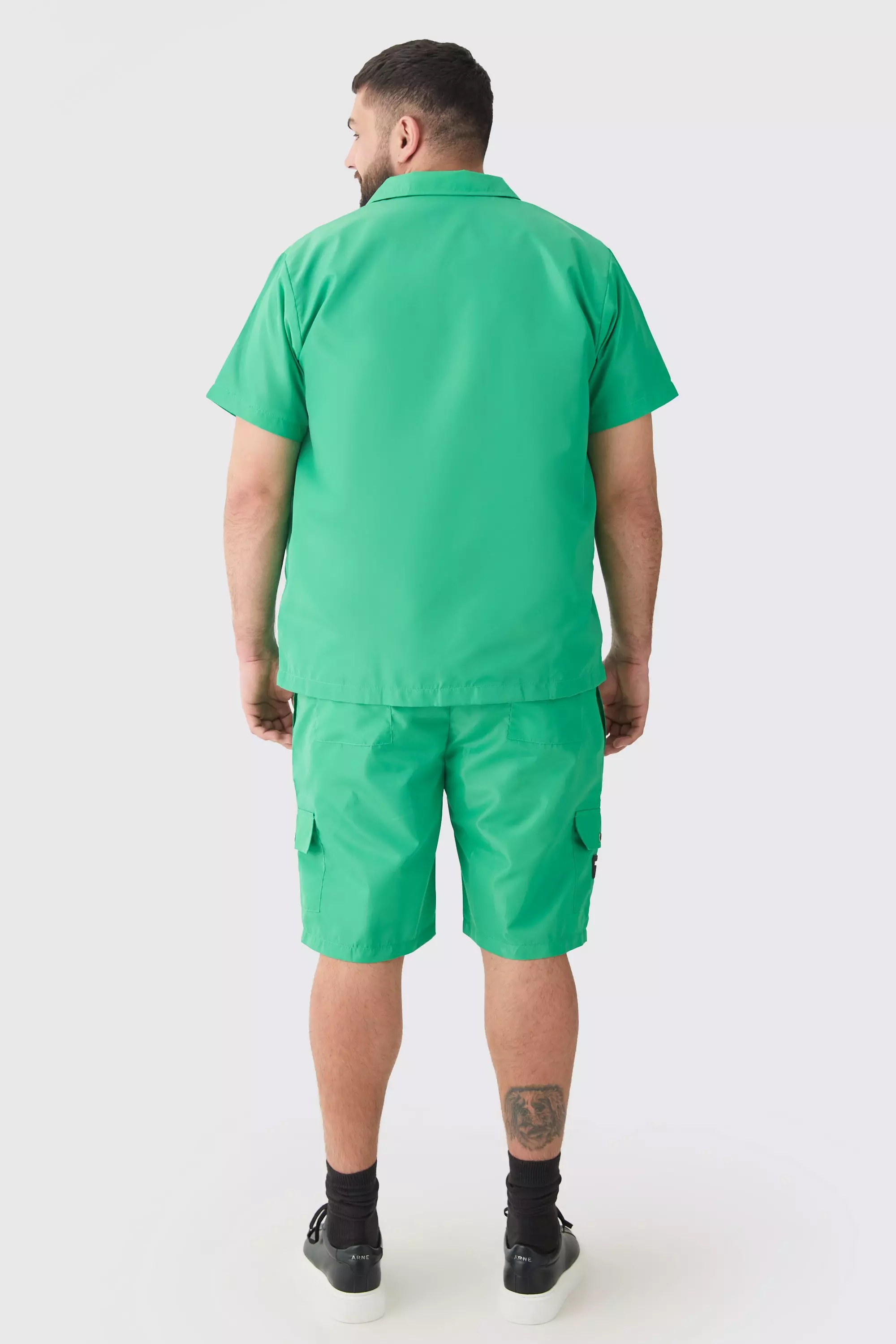 Green Plus Regular Patch Pocket Nylon Man Shirt Jacket alternative image
