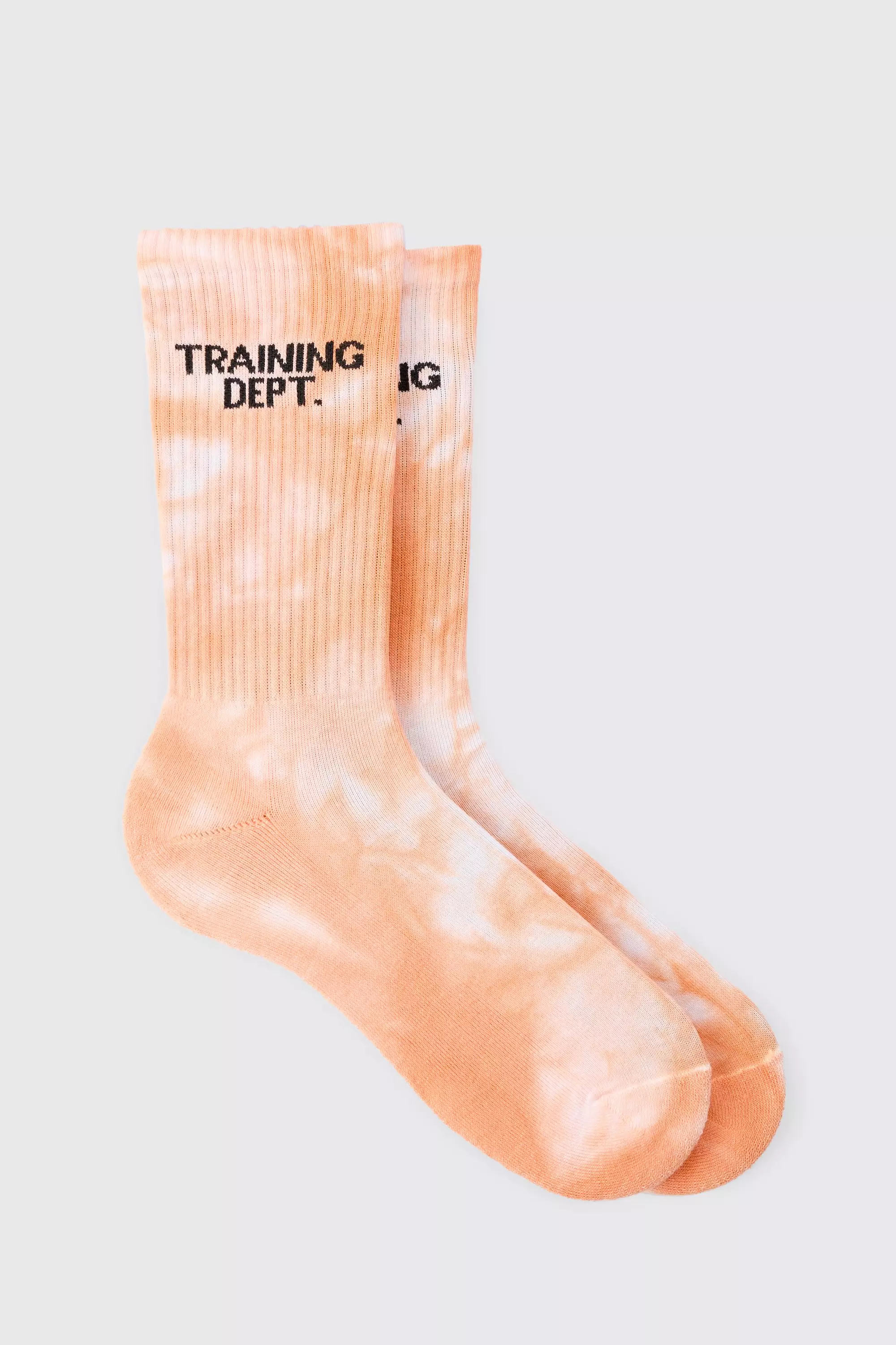Man Active Training Dept Tie-dye Crew Socks Orange