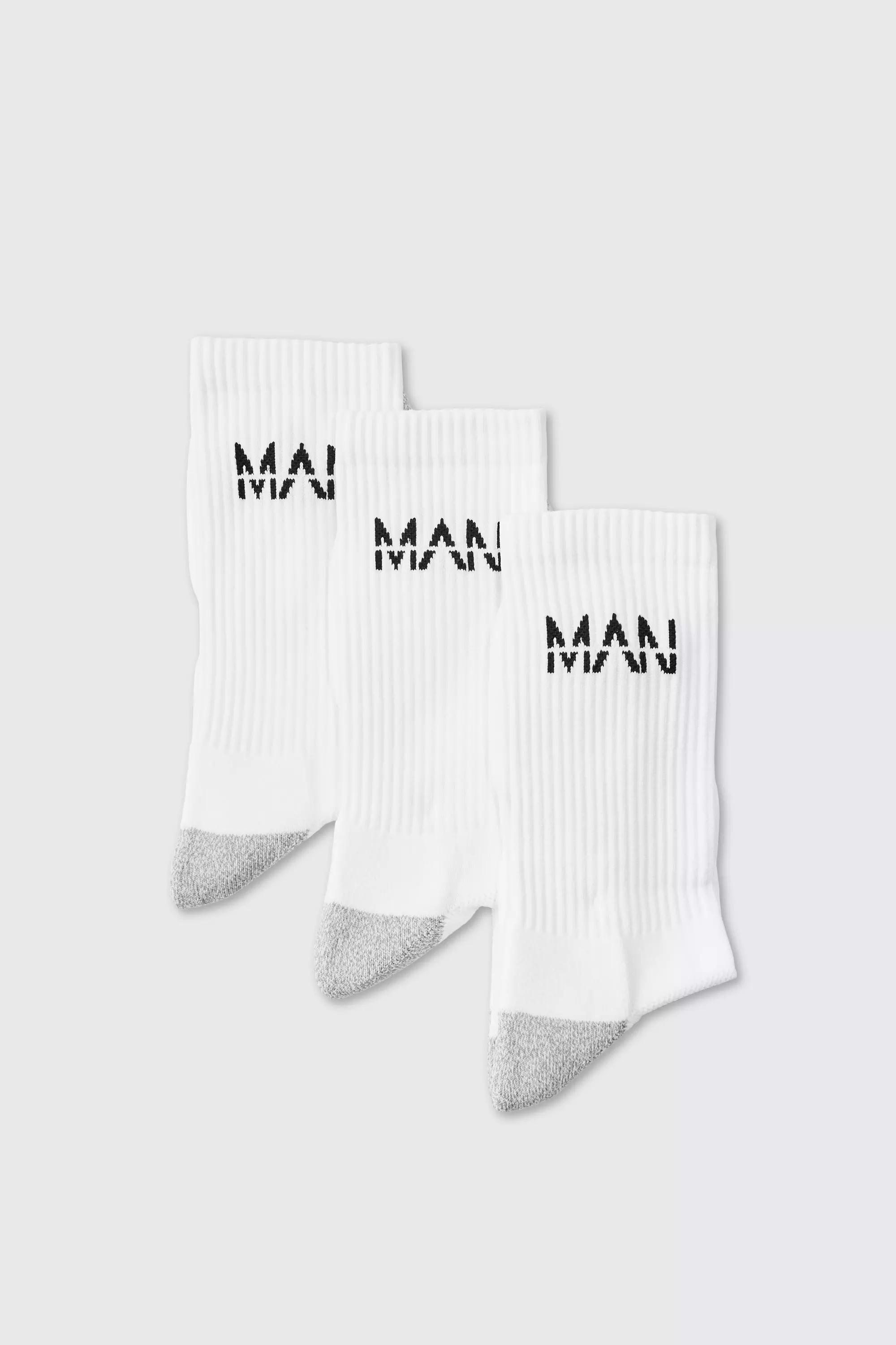 White Man Active Cushioned Training Crew 3 Pack Socks alternative image