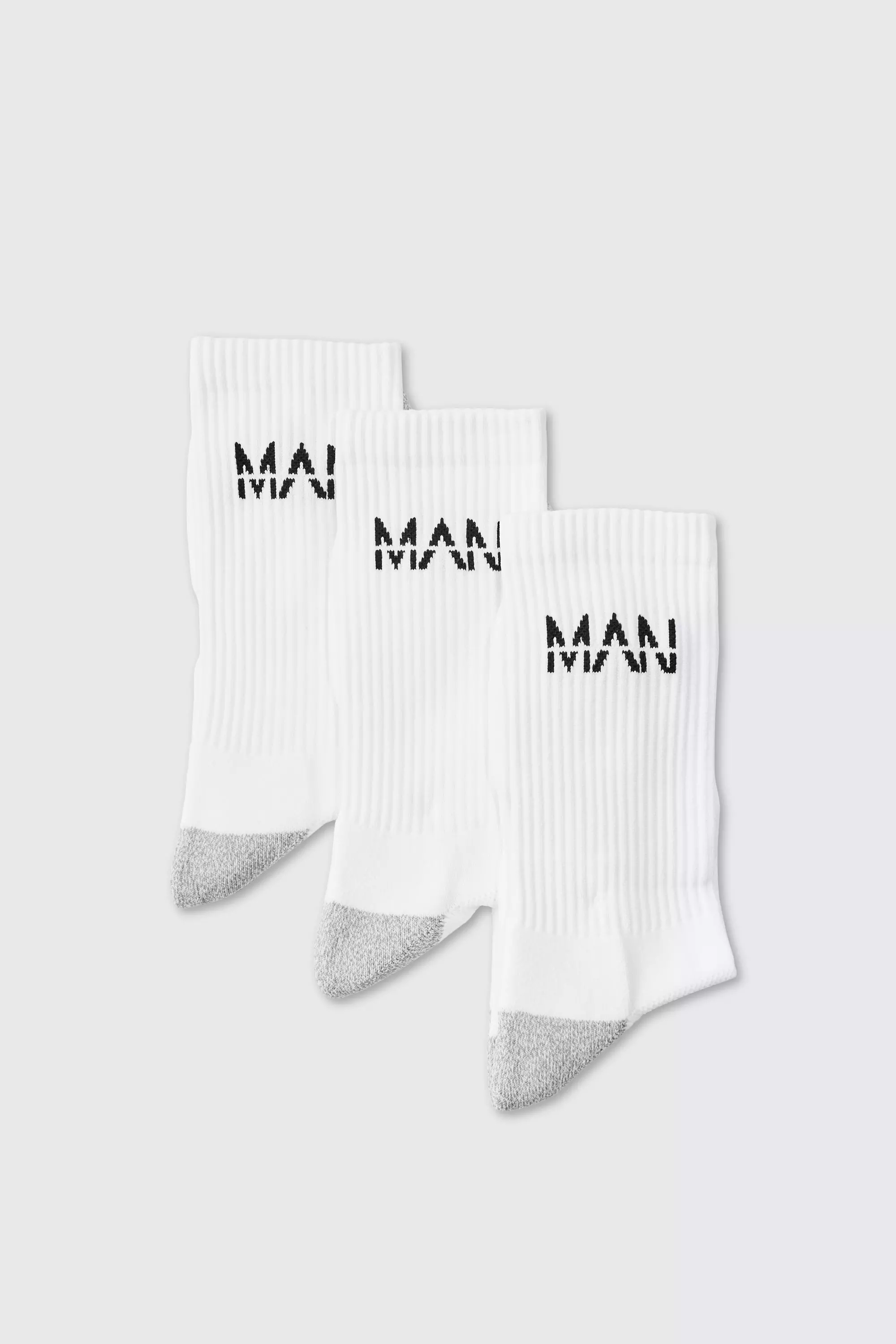 White Man Active Cushioned Training Crew 3 Pack Socks alternative image