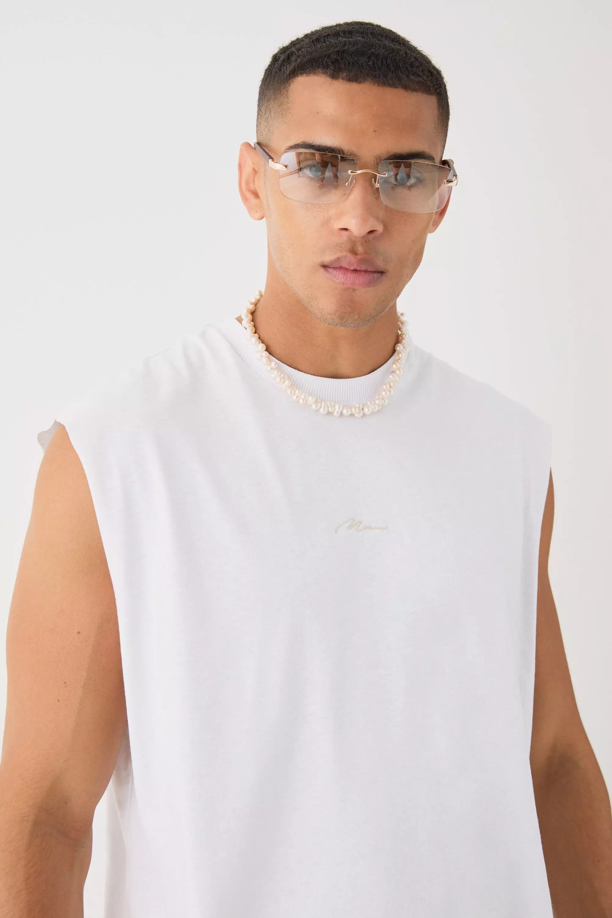 Stone Man Oversized Tank And Jacquard Shorts Set alternative image